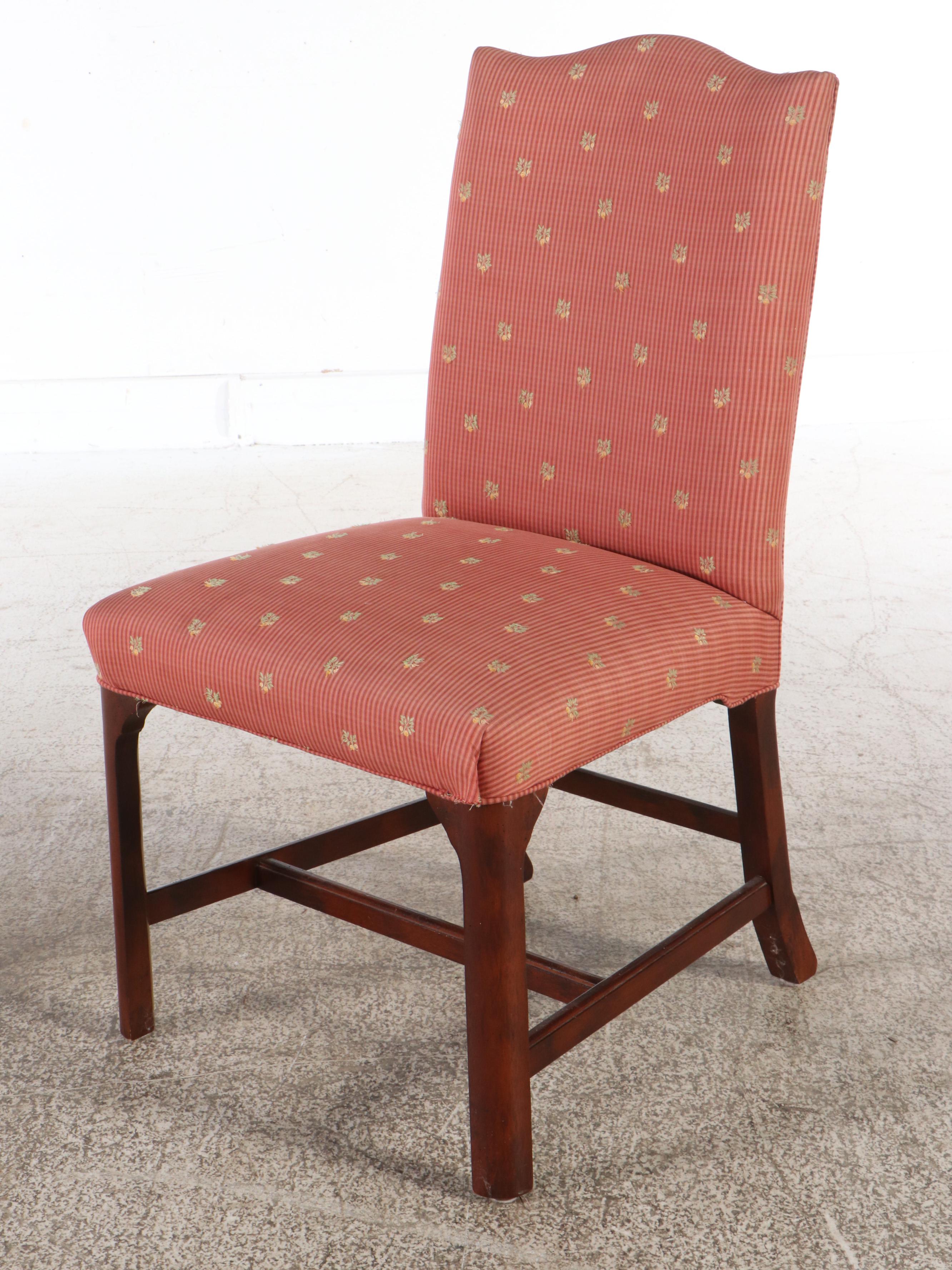 Set of Four Southwood Upholstered Dining Chairs with Glass Top Table