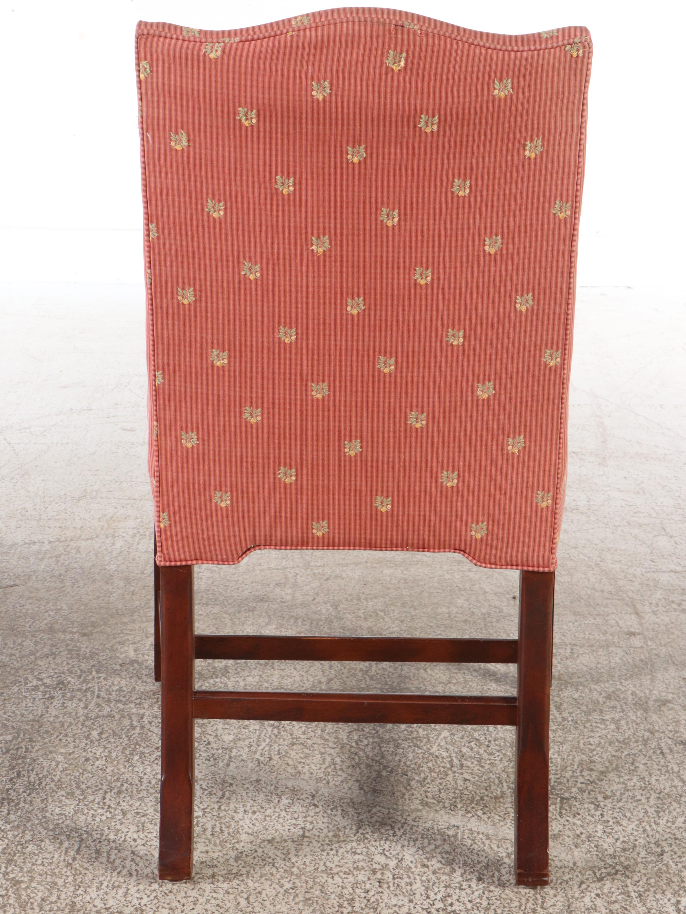 Set of Four Southwood Upholstered Dining Chairs with Glass Top Table