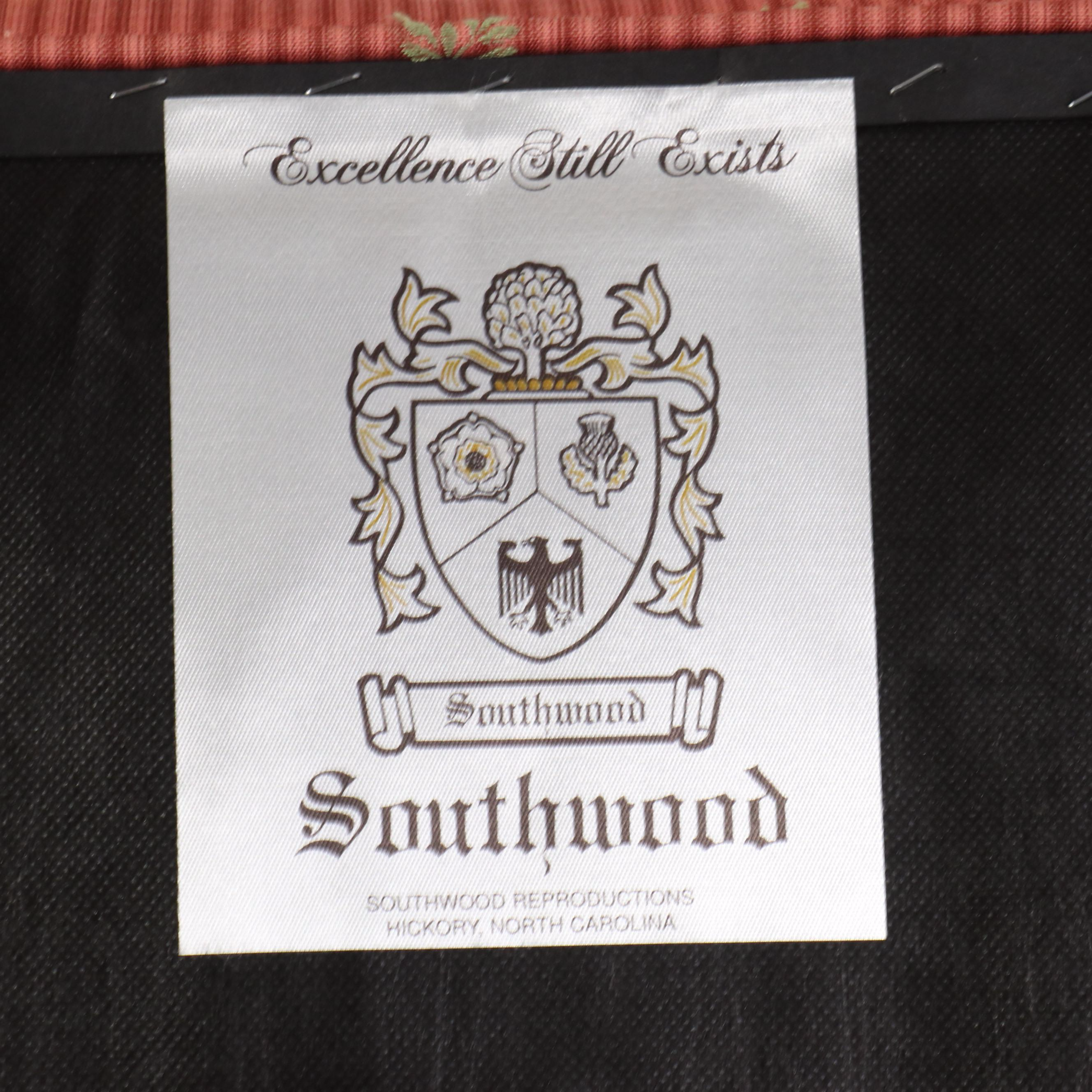 Set of Four Southwood Upholstered Dining Chairs with Glass Top Table