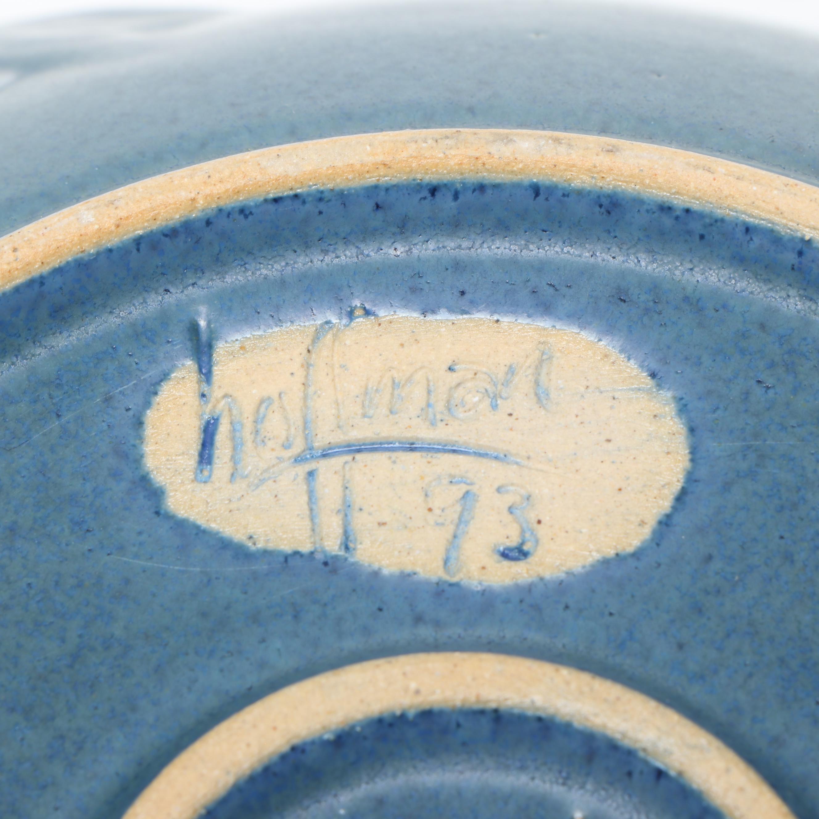 Blue Salt Glazed Stoneware Tureen with Italian Majolica Decorative Bowl