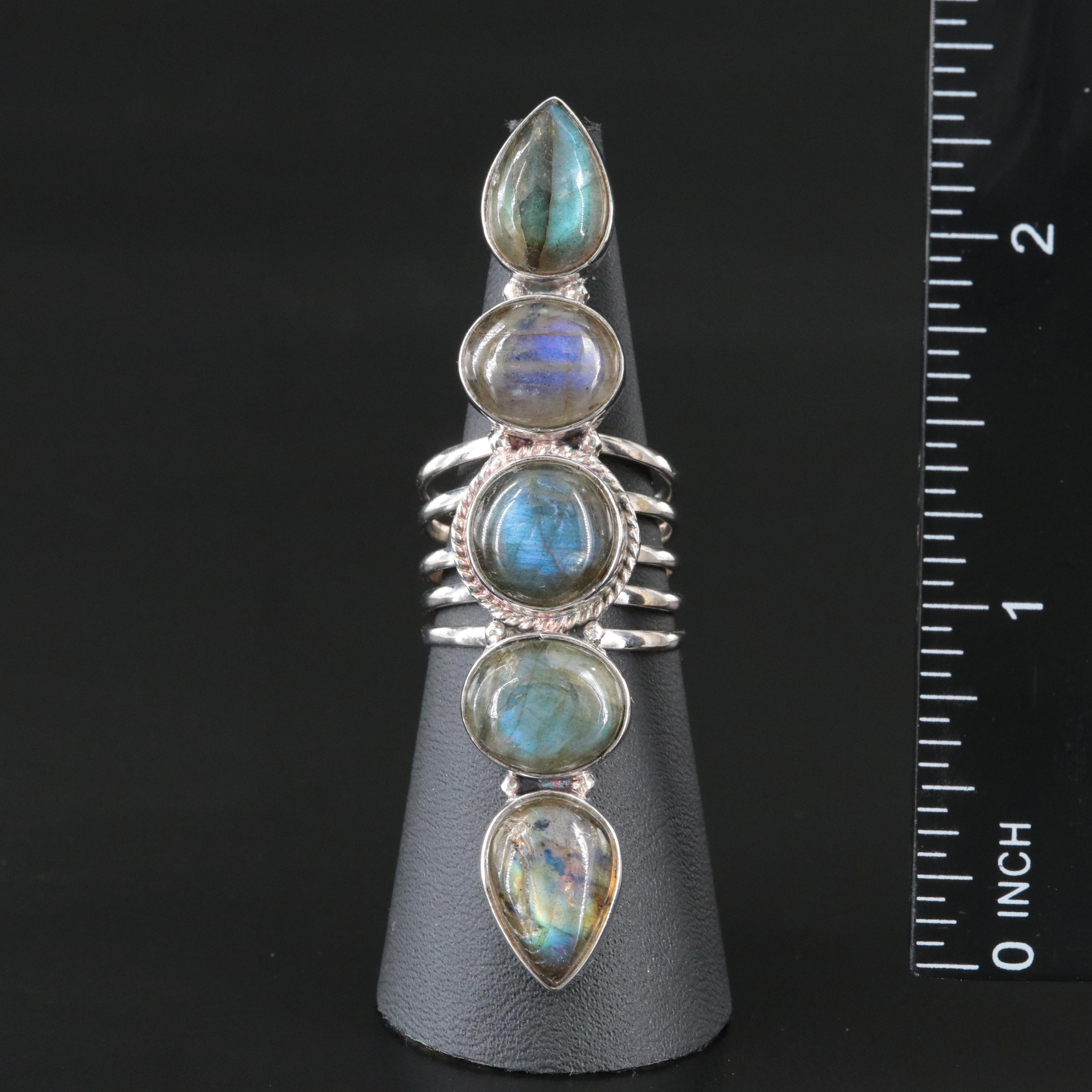 Sterling Labradorite Pointer Ring