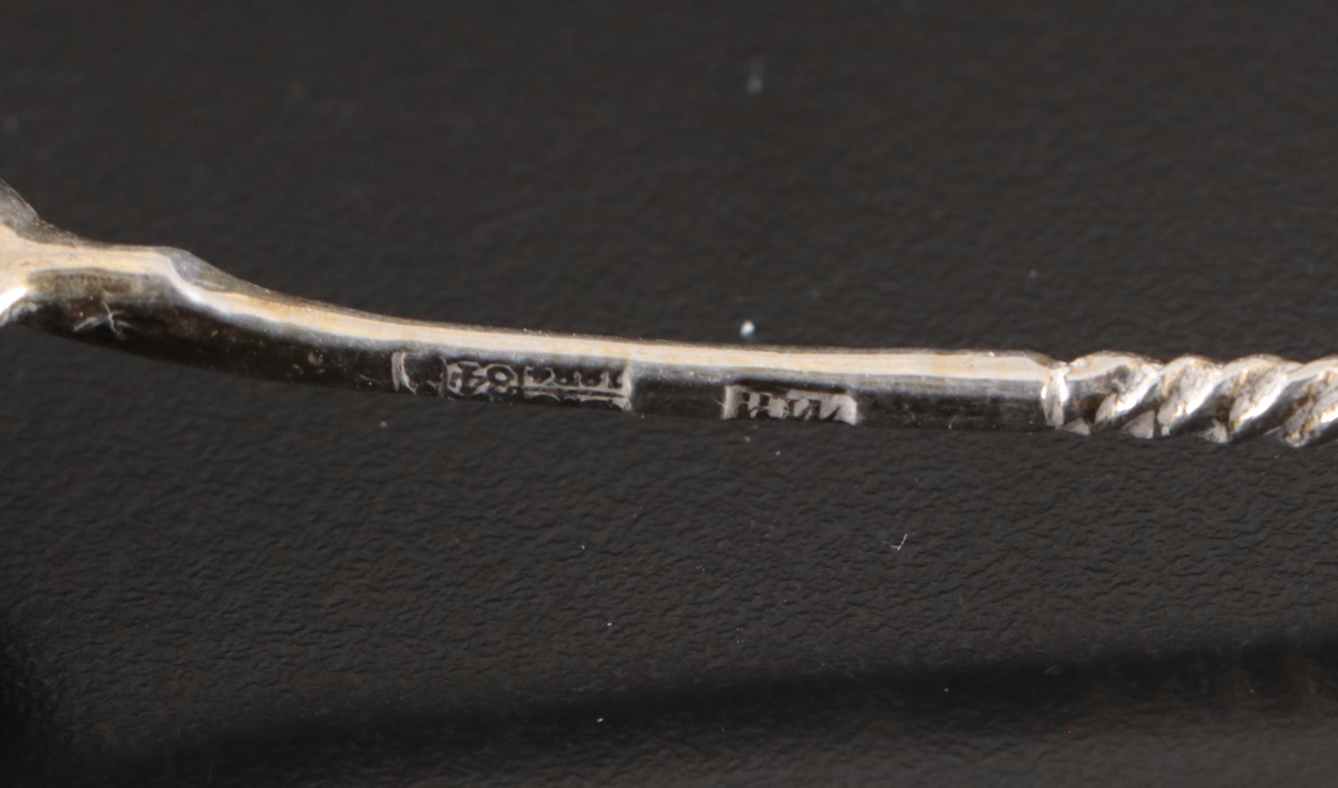 875 Silver Twist Stem Russian Spoons, 1884