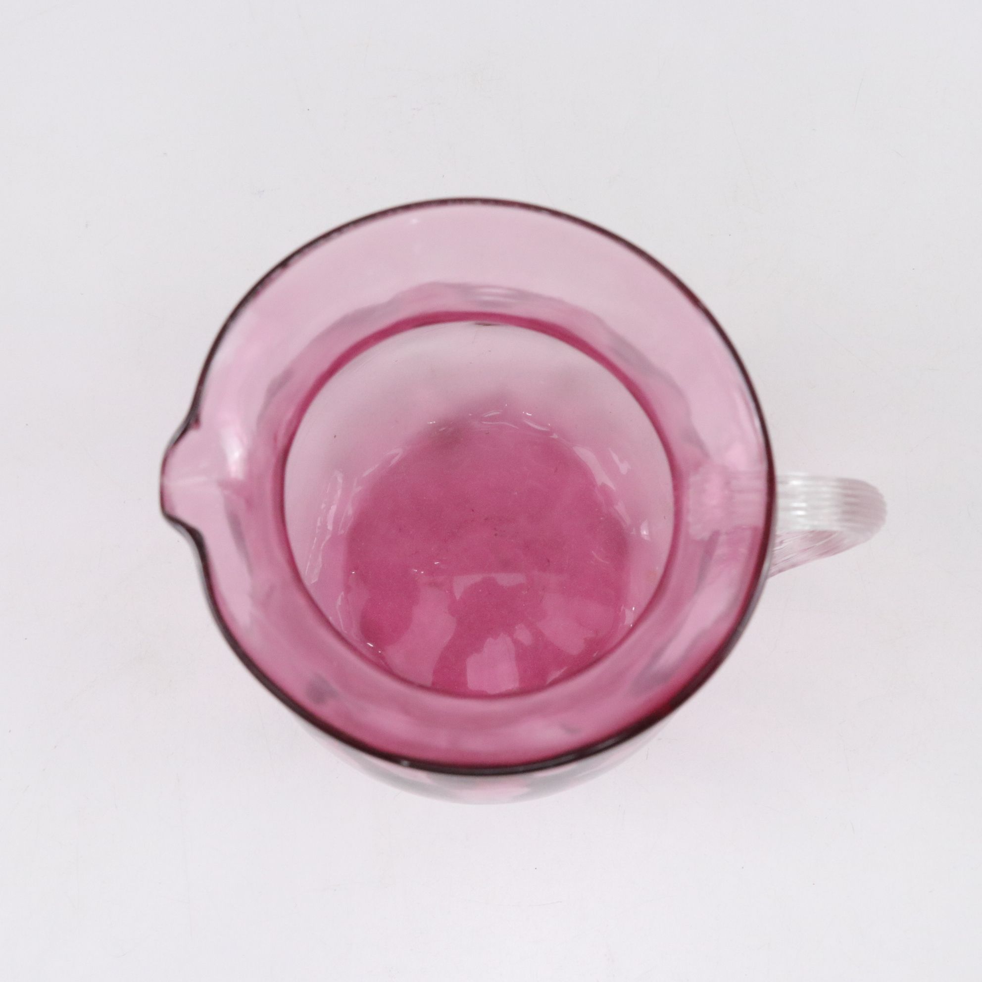 Cranberry Blown Glass Pitcher with Other Dishware & Figurine