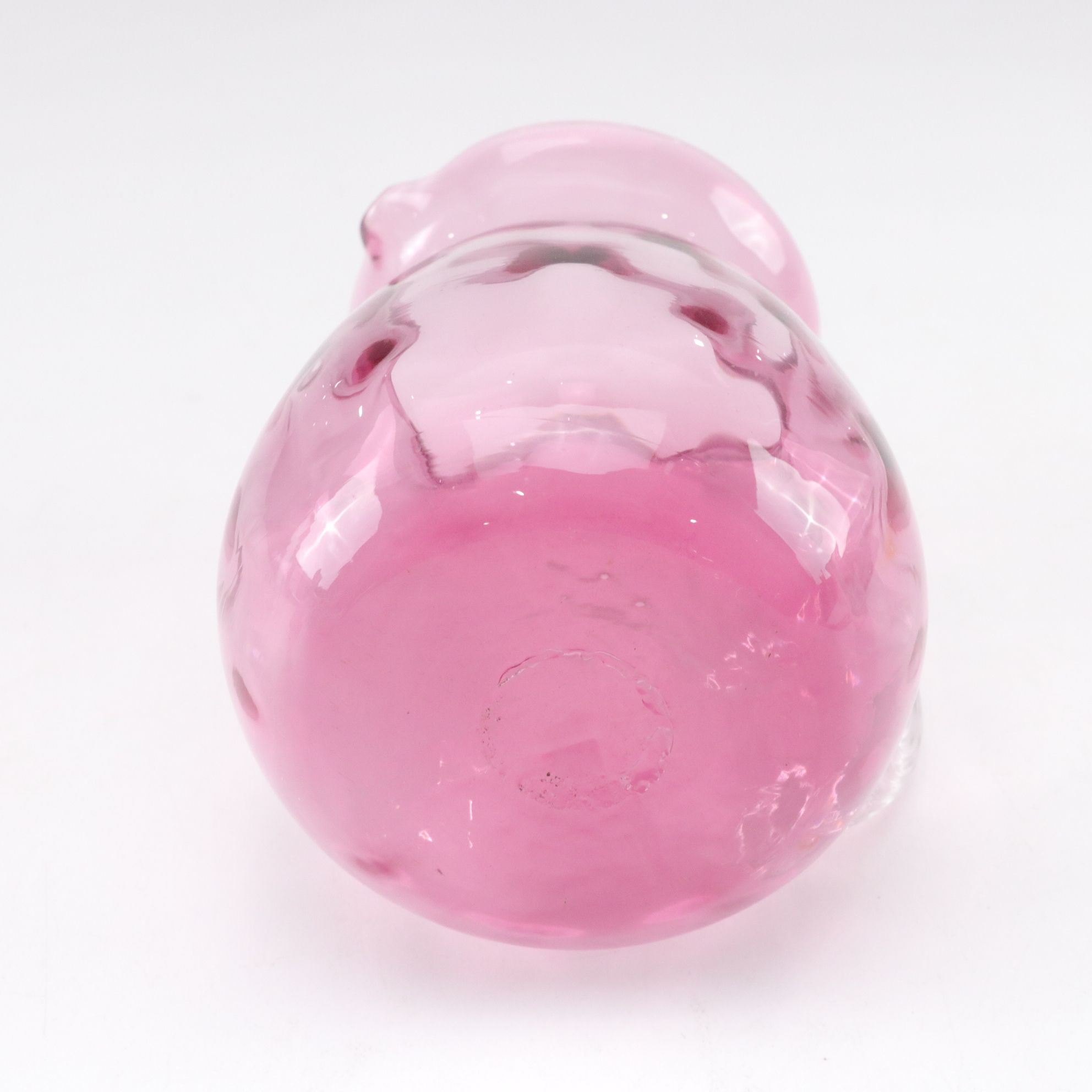 Cranberry Blown Glass Pitcher with Other Dishware & Figurine