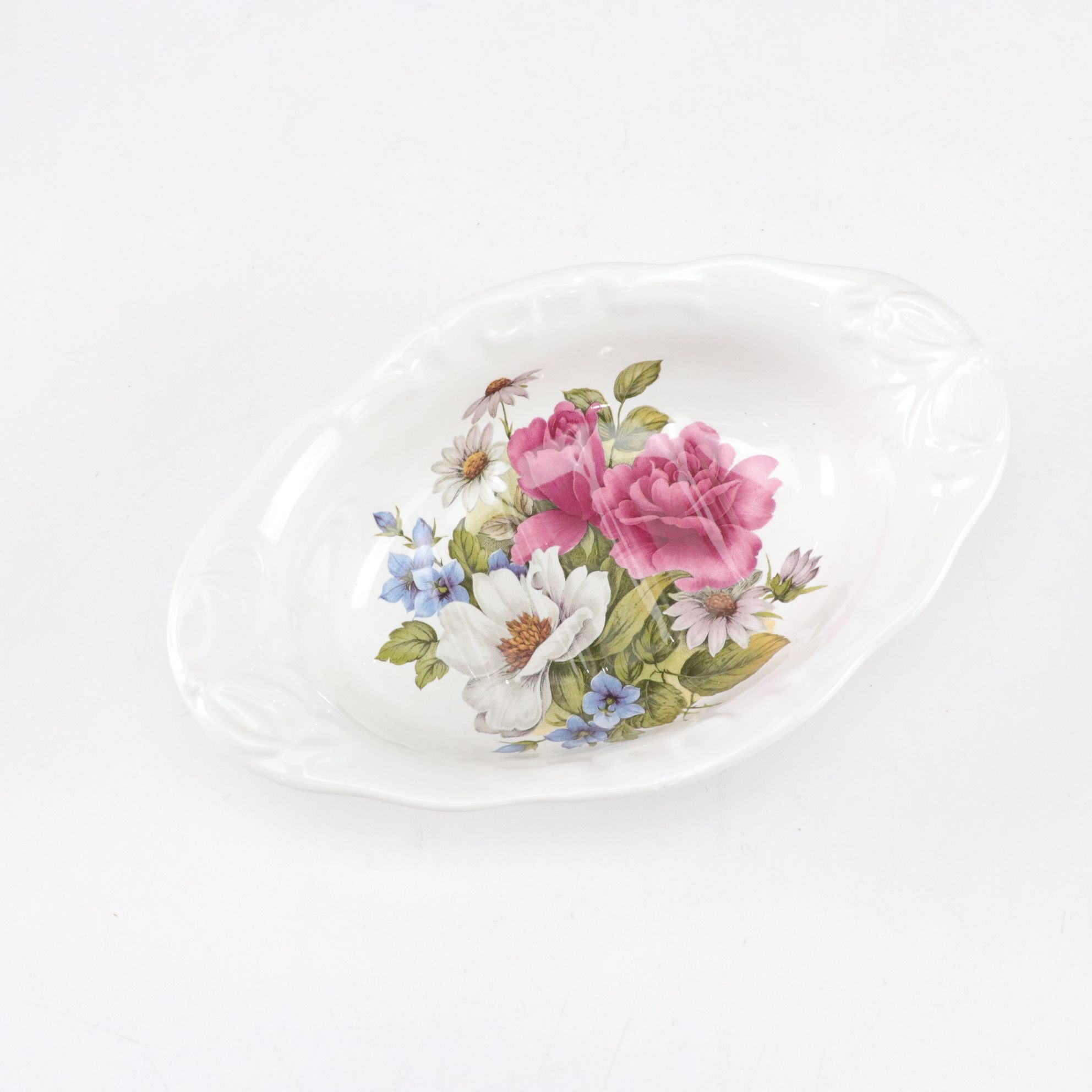 Cranberry Blown Glass Pitcher with Other Dishware & Figurine