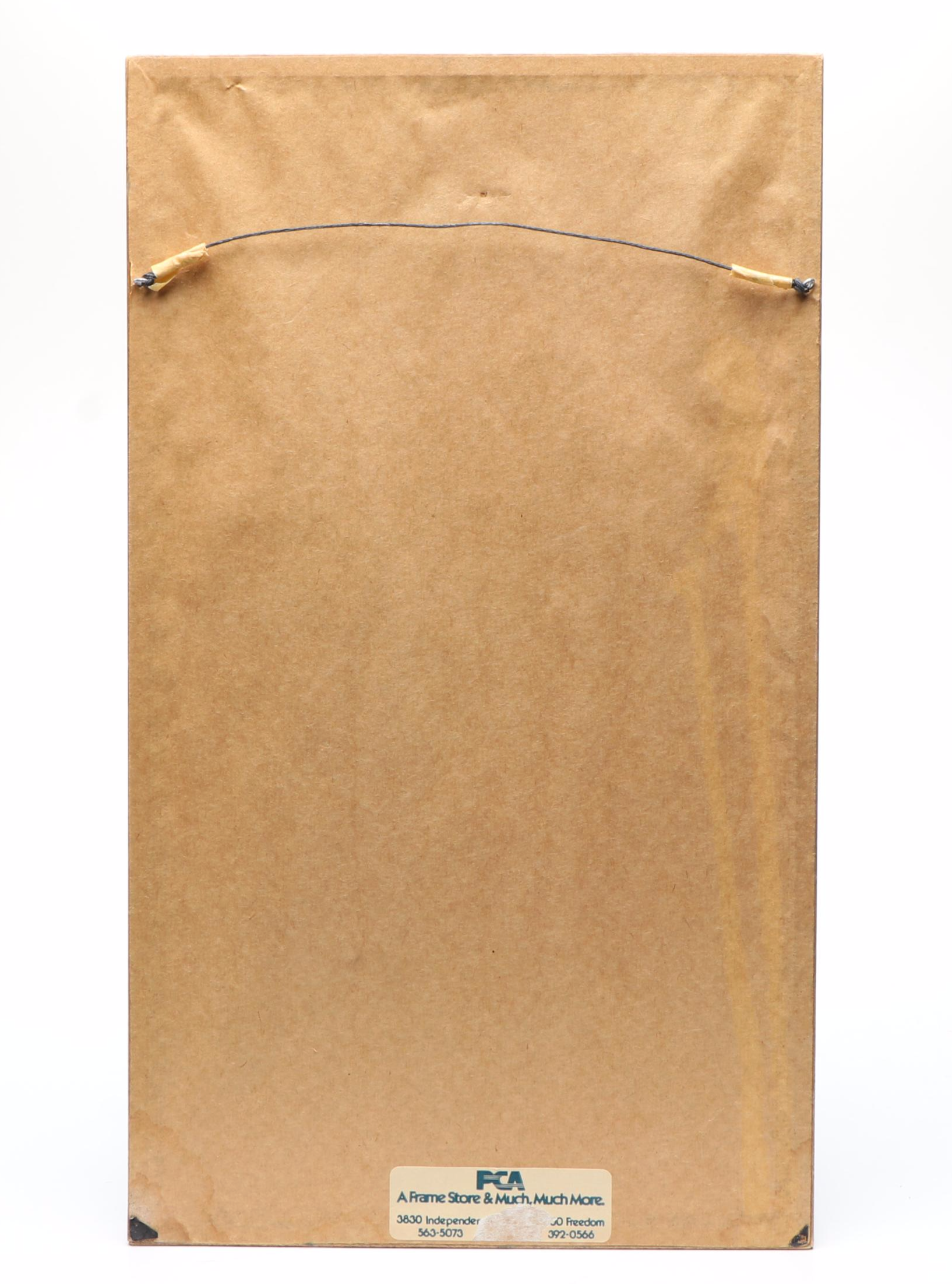 Framed Ronald Reagan Christmas Card with Offset Lithograph, 1983