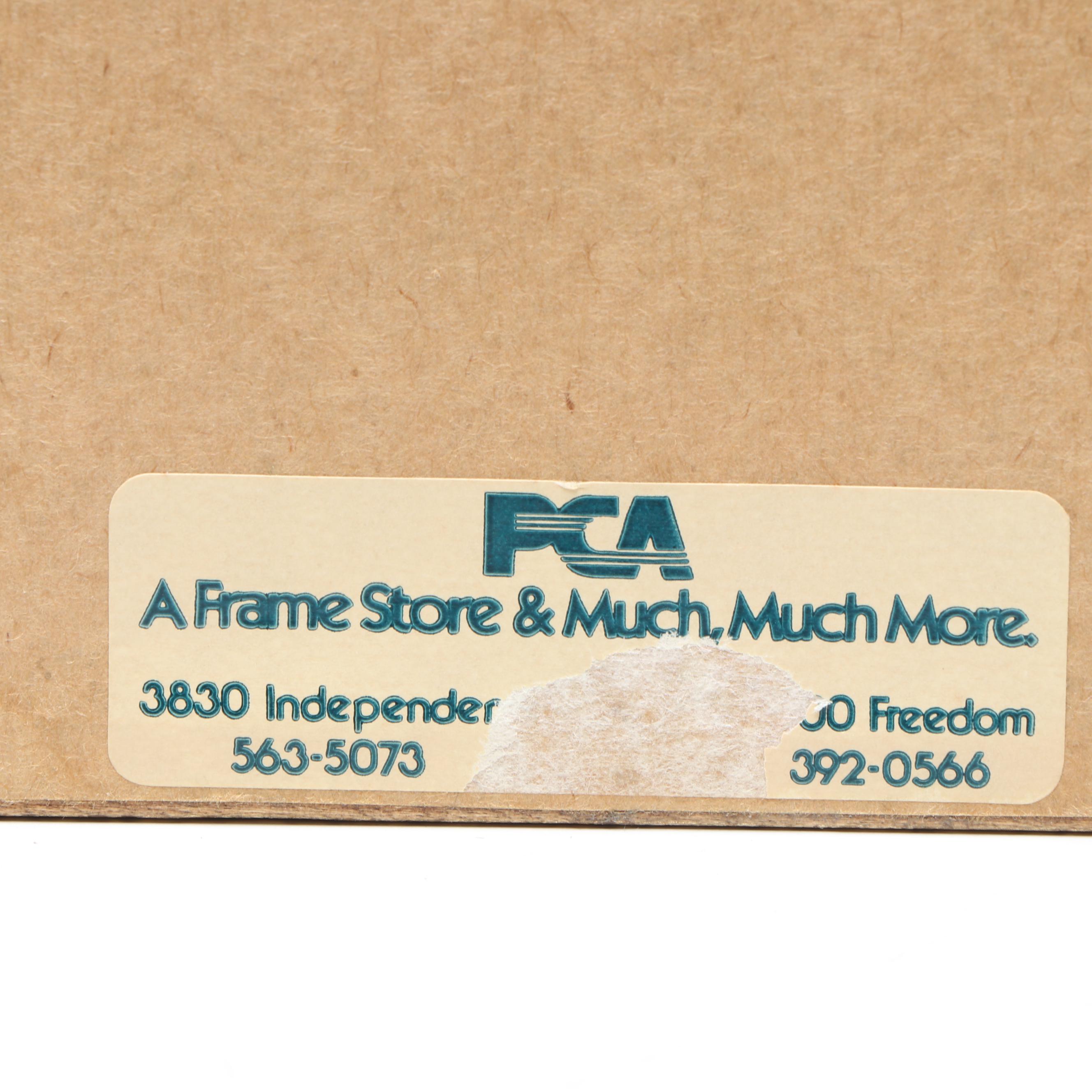 Framed Ronald Reagan Christmas Card with Offset Lithograph, 1983