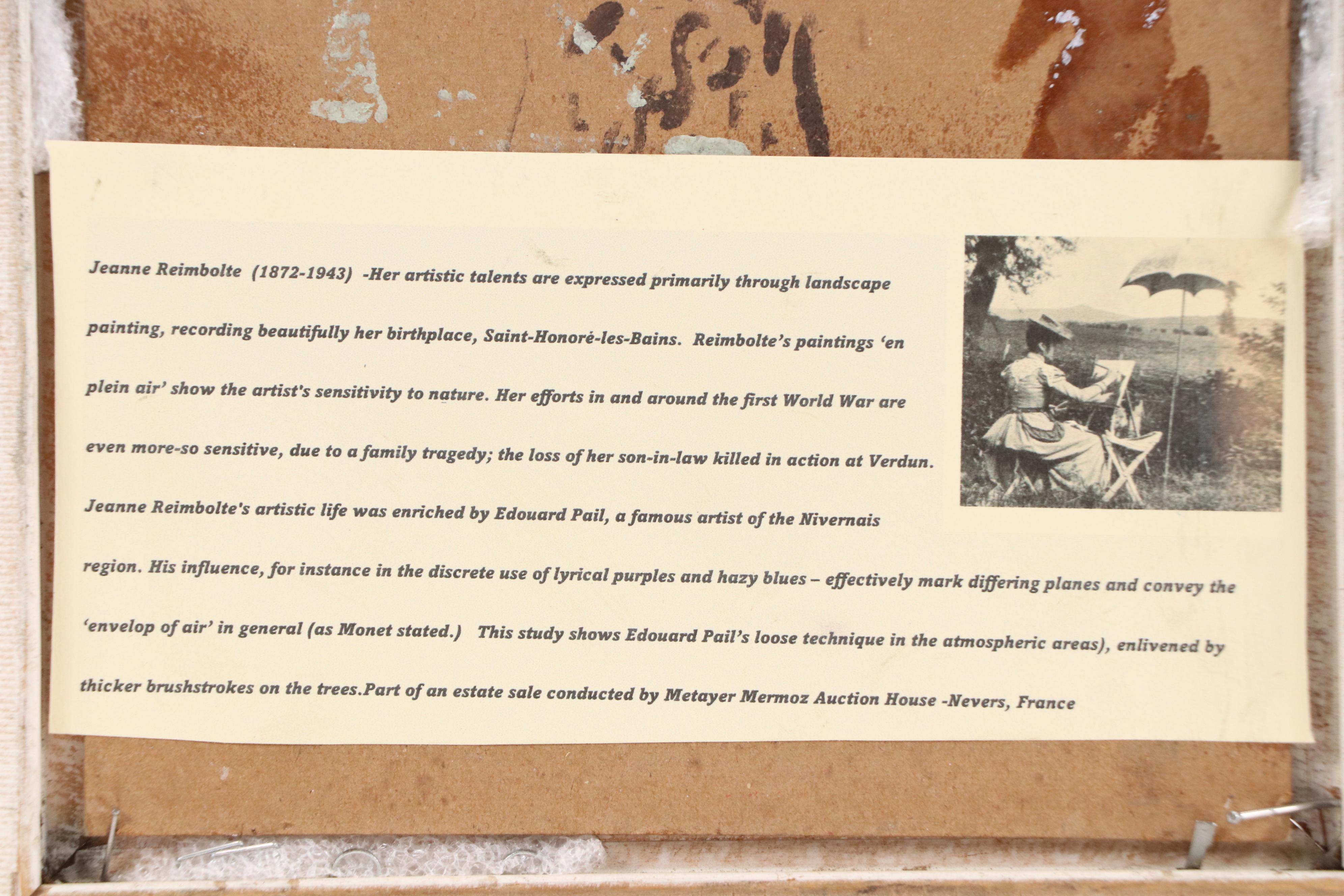 Attributed to Jeanne Reimbolte Sunset Landscape Oil Painting, Circa 1940