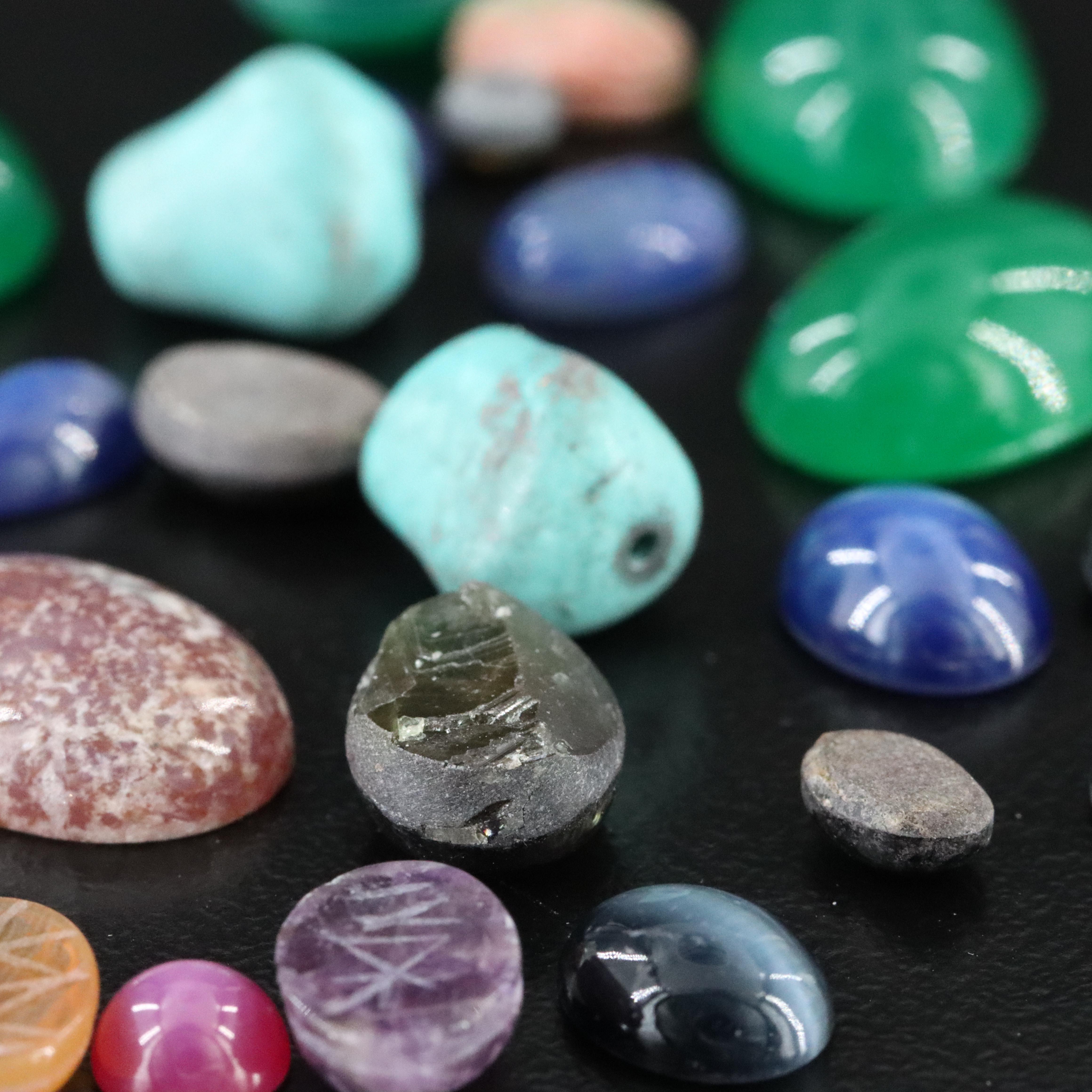 Loose 100.32 CTW Mixed Gemstone Lot Including Star Sapphire and Turquoise