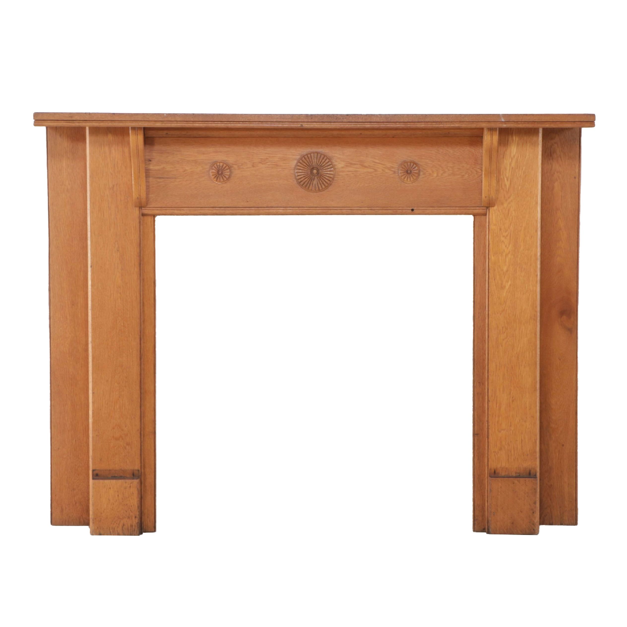 Craftsman Oak Fireplace Mantel, Early 20th Century