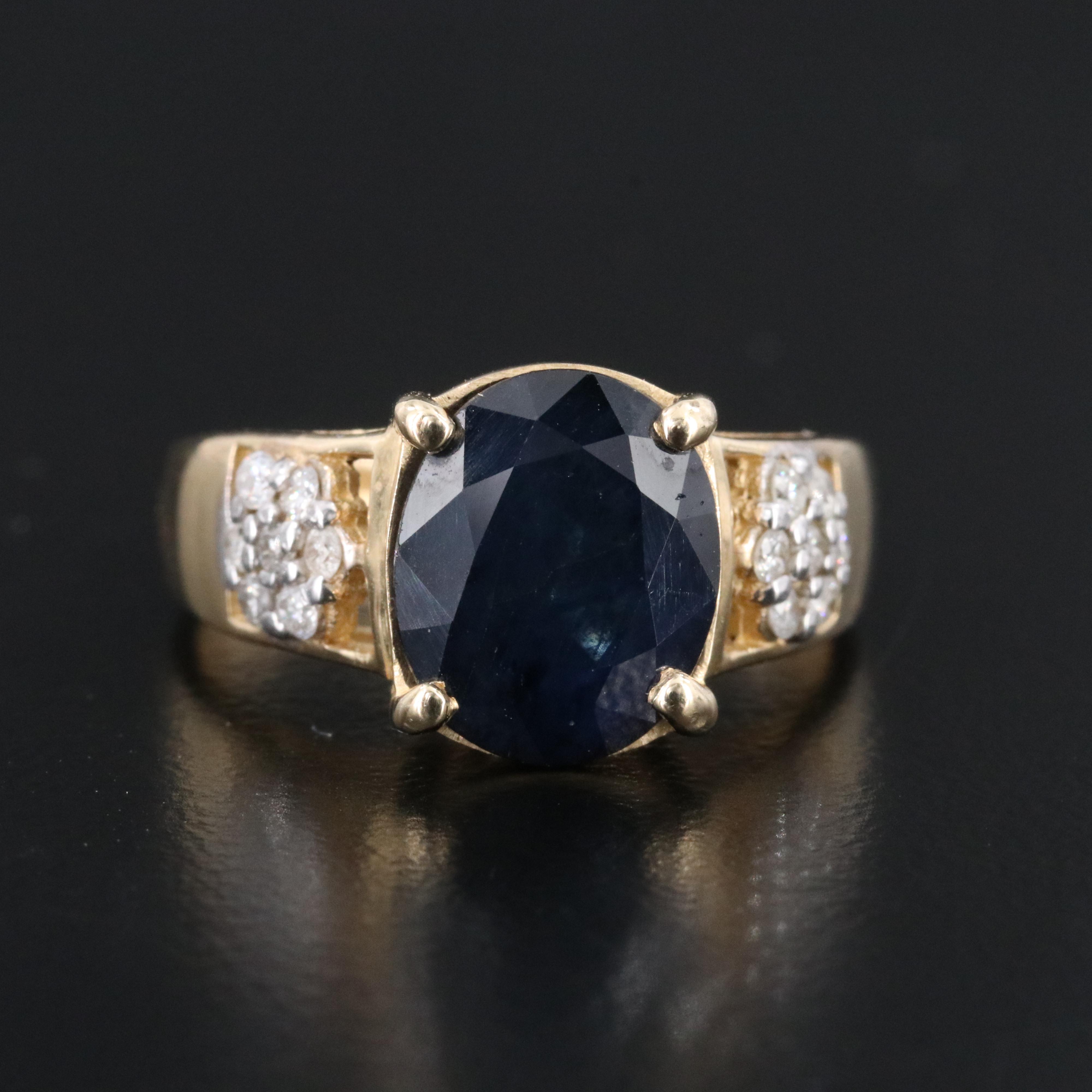 14K Sapphire and Diamond Ring