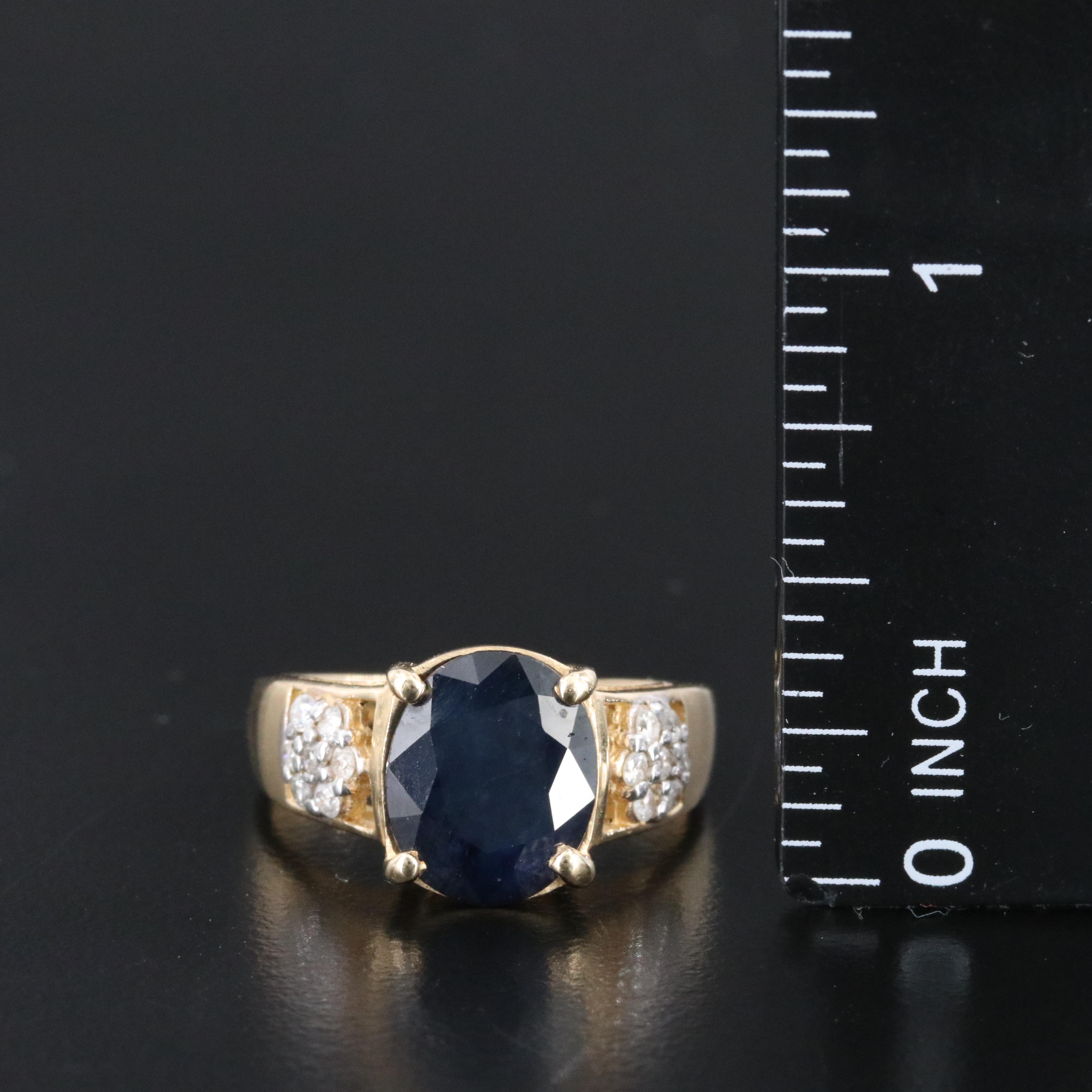 14K Sapphire and Diamond Ring