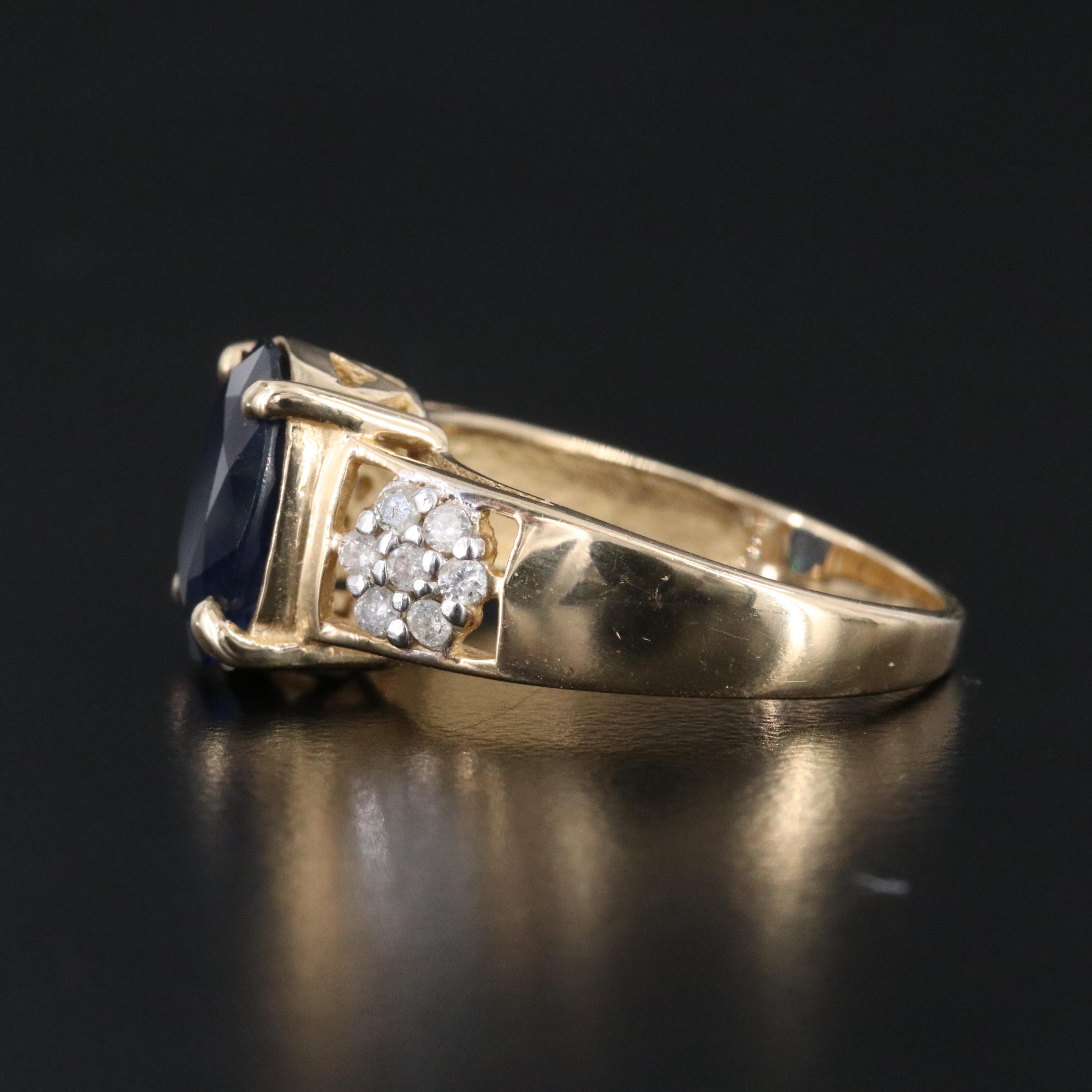 14K Sapphire and Diamond Ring