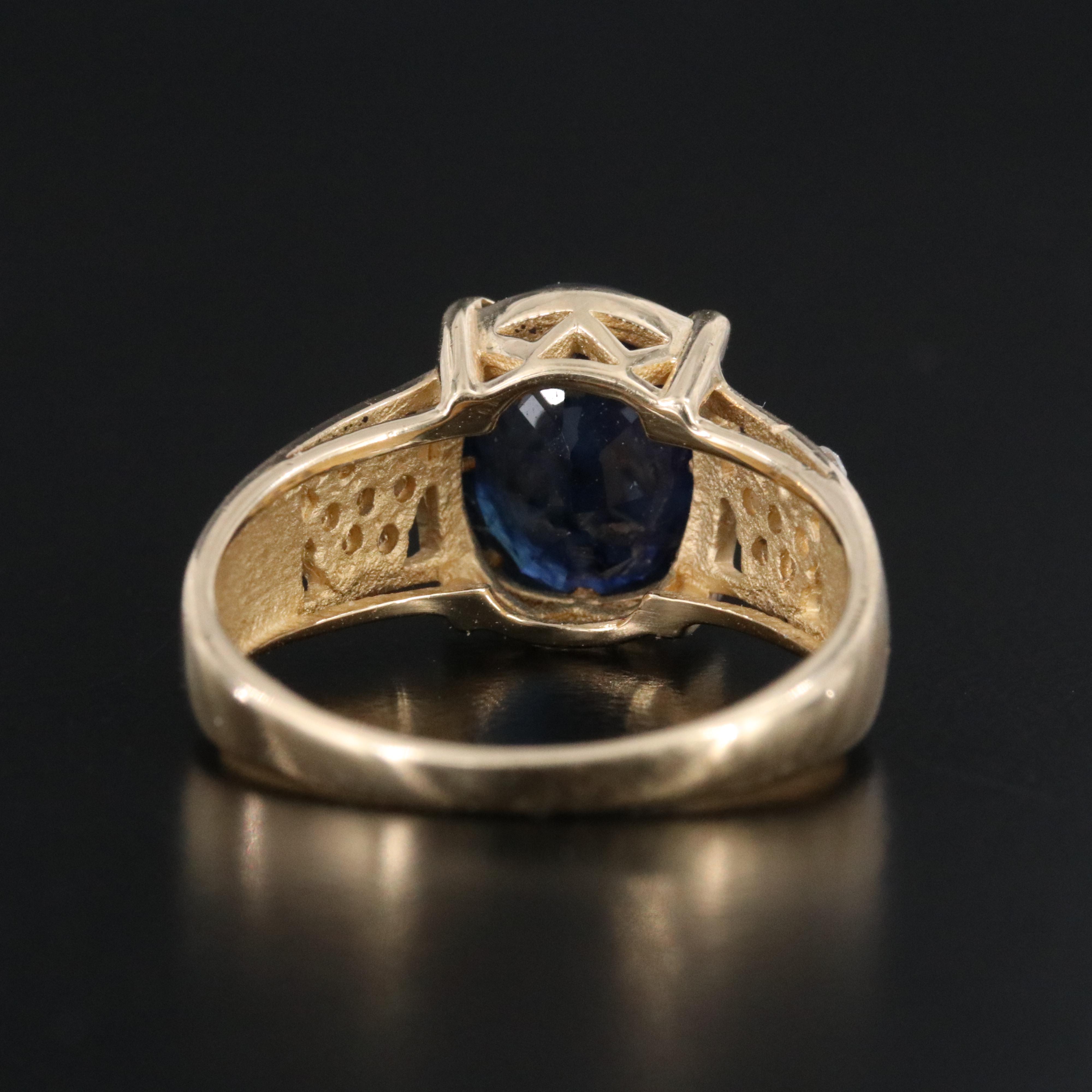 14K Sapphire and Diamond Ring