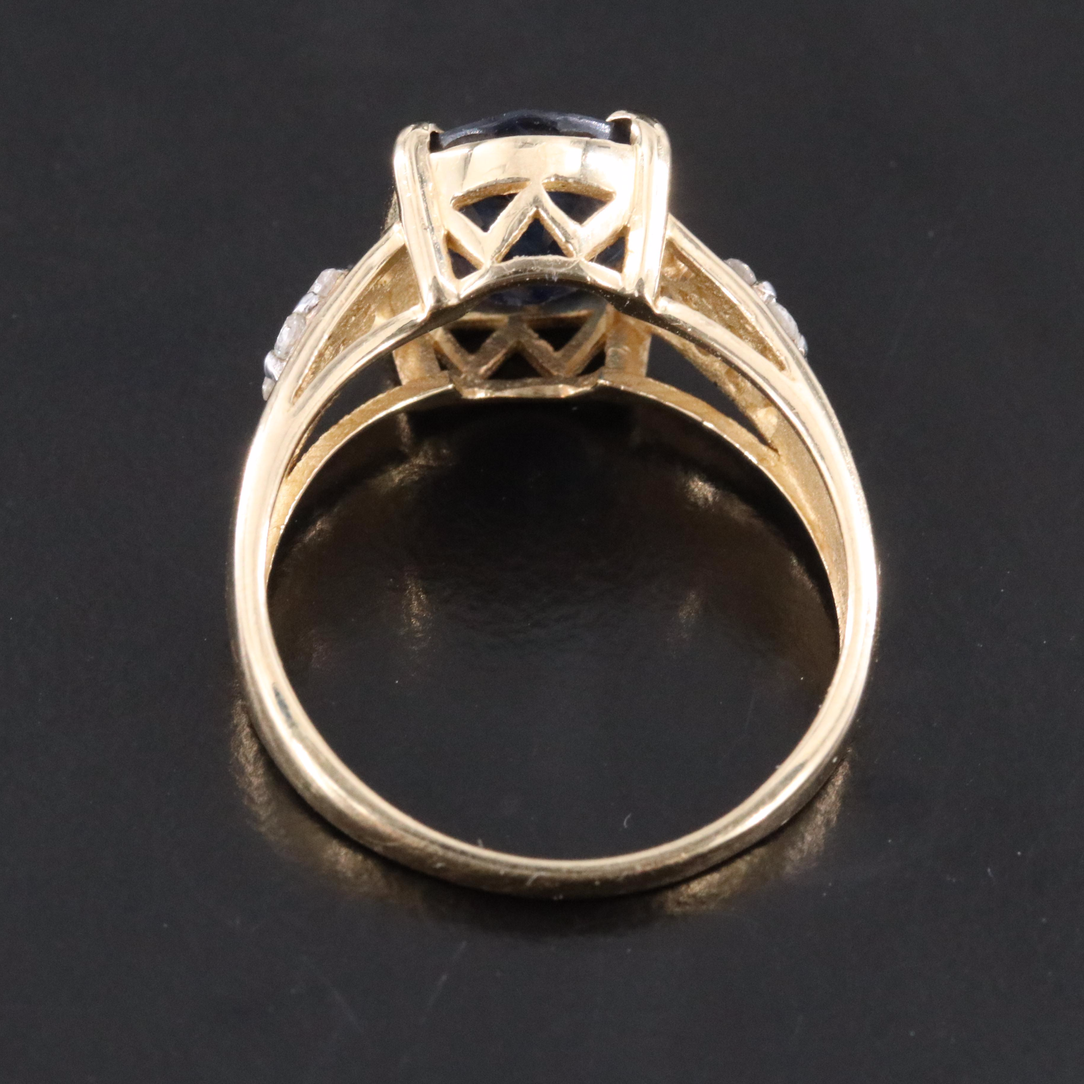 14K Sapphire and Diamond Ring