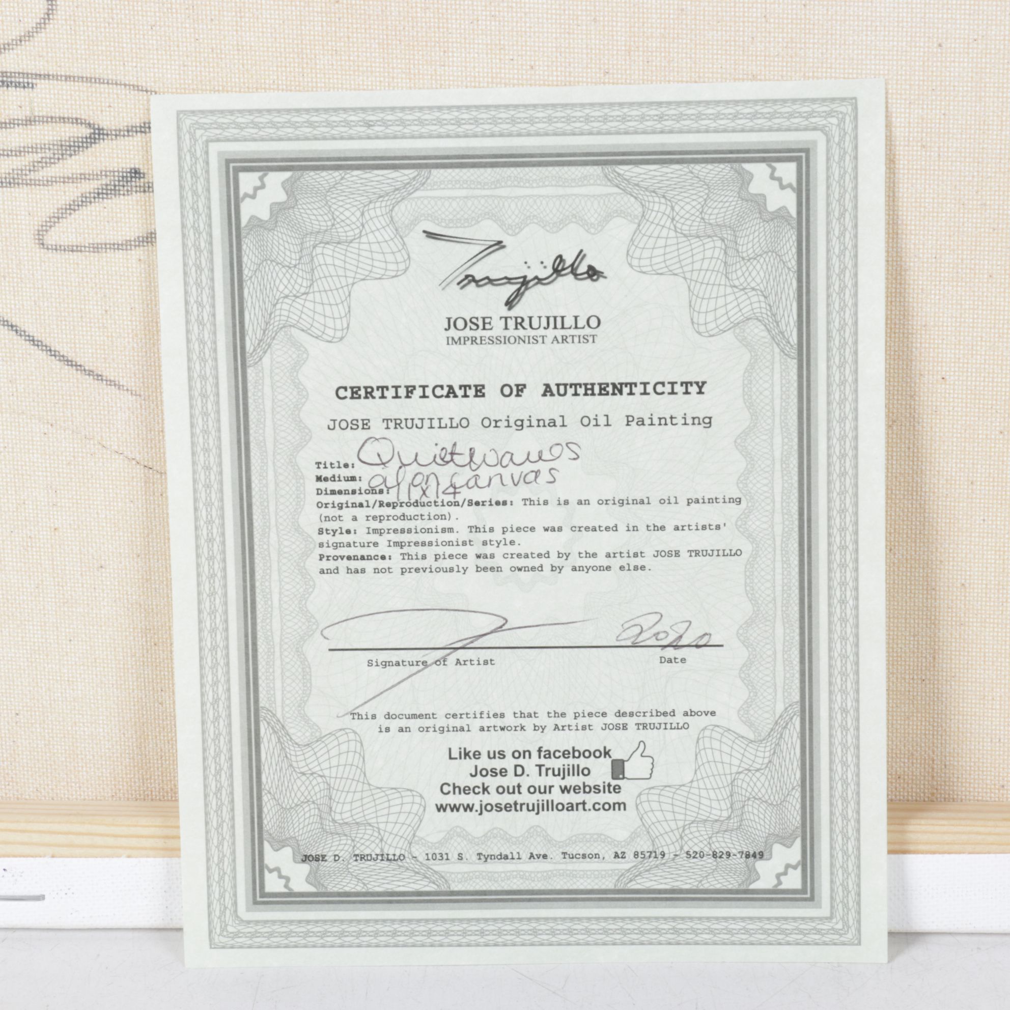 Jose Trujillo "Quiet Waves" Seascape Oil Painting, 2020