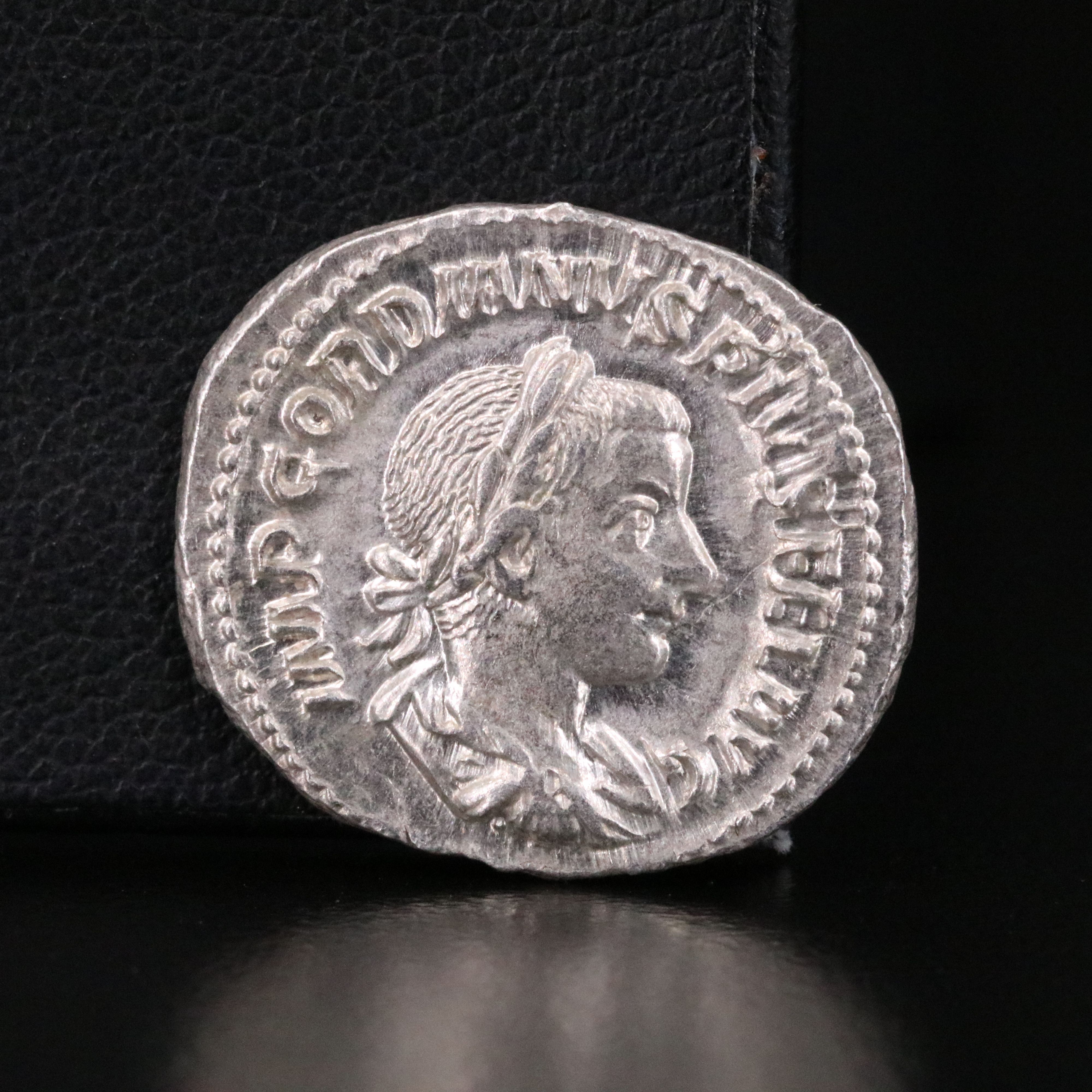 Ancient Roman Imperial AR Denarius Coin of Gordian III, ca. 240 A.D.