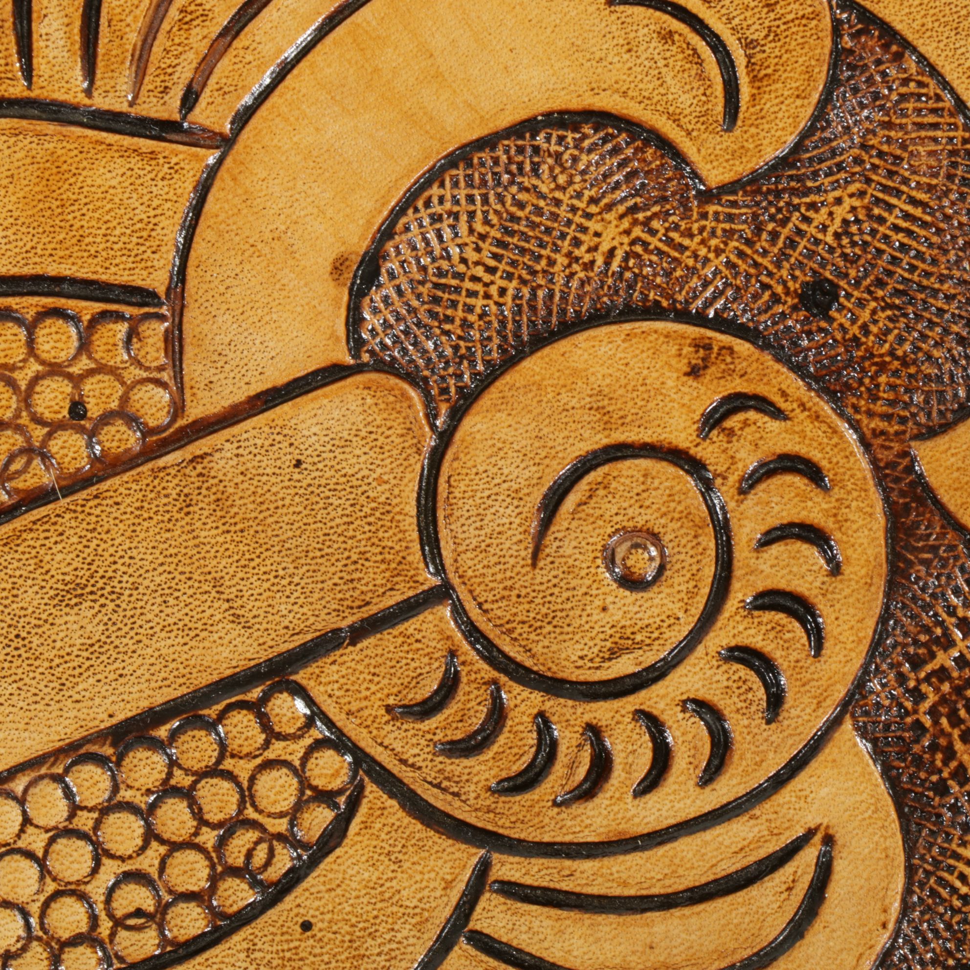 Tooled Leather Ottoman