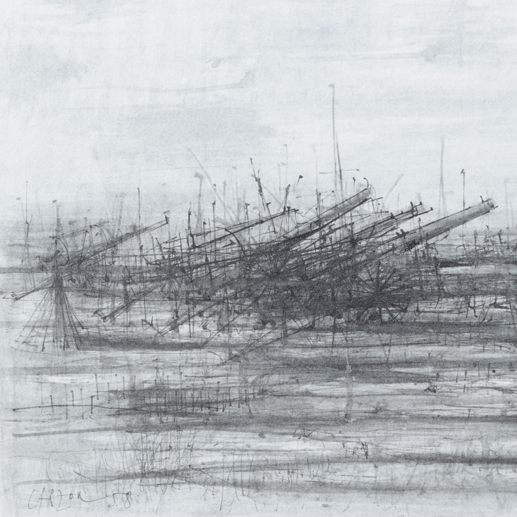 Jean Carzou Photogravure "Les Affûtés" From "L'Apocalypse," 1959