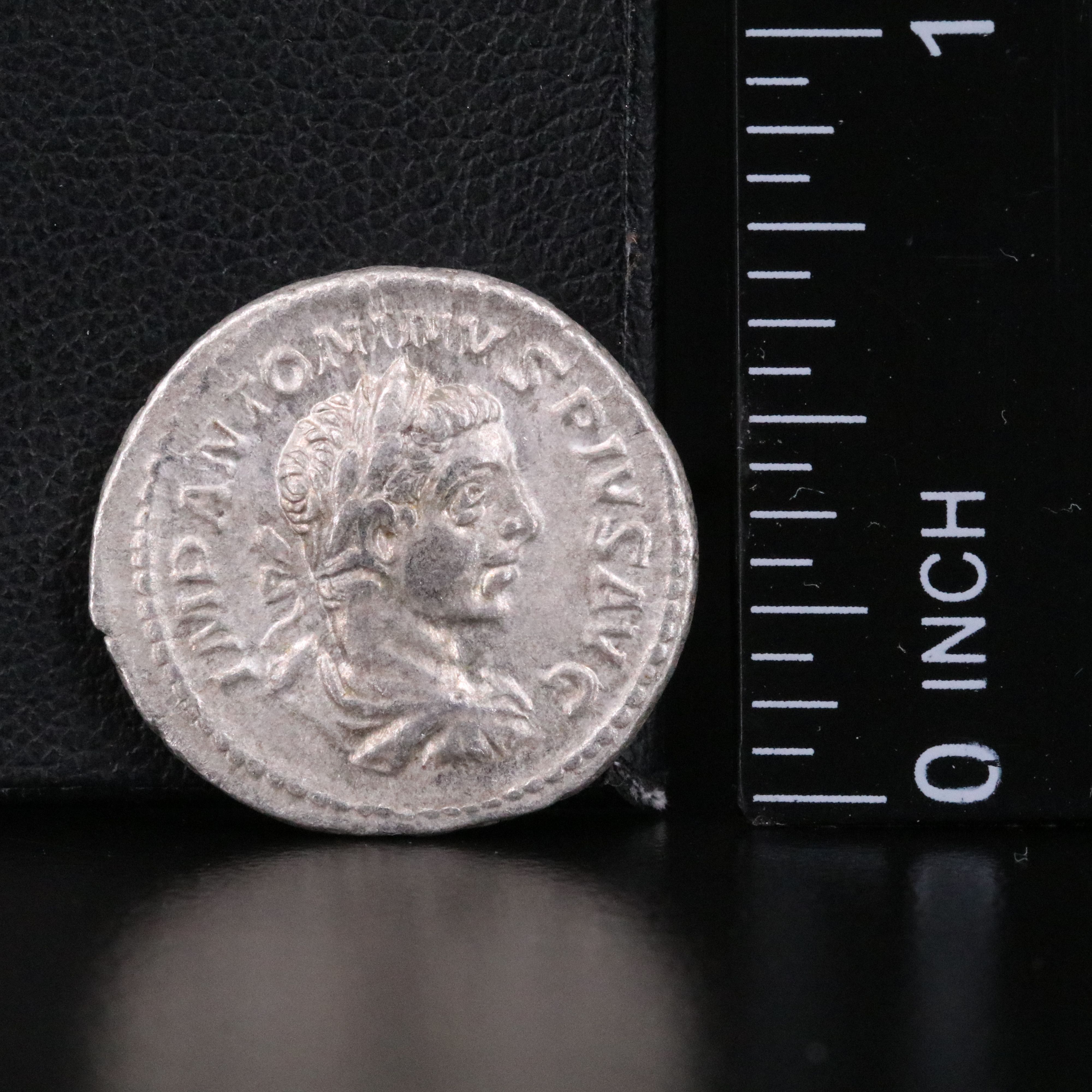 Ancient Roman Imperial AR Denarius Coin of Elagabalus, ca. 218 A.D.