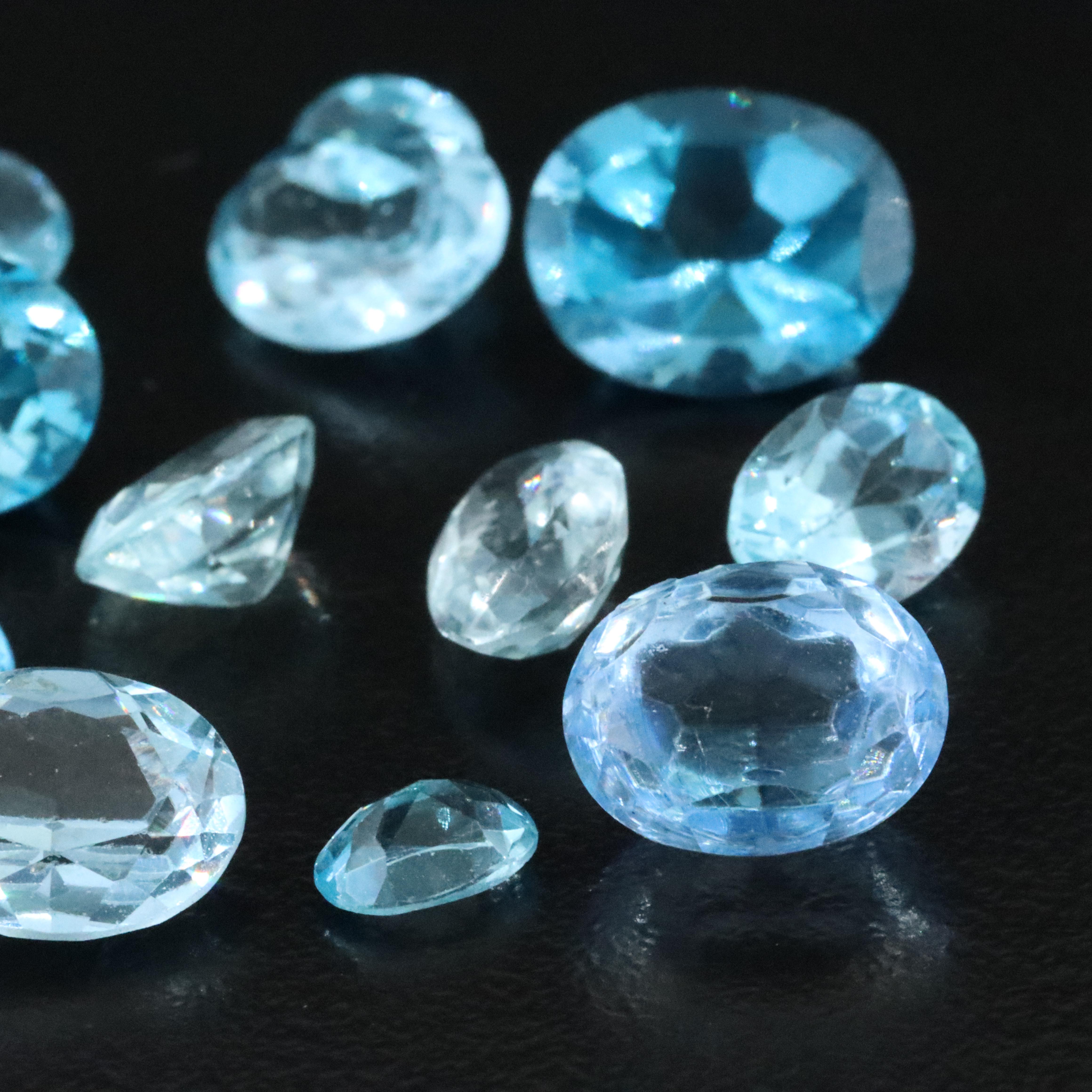 Loose 37.20 CTW Mixed Gemstone Lot Including Blue Topaz and Lab Grown Spinel