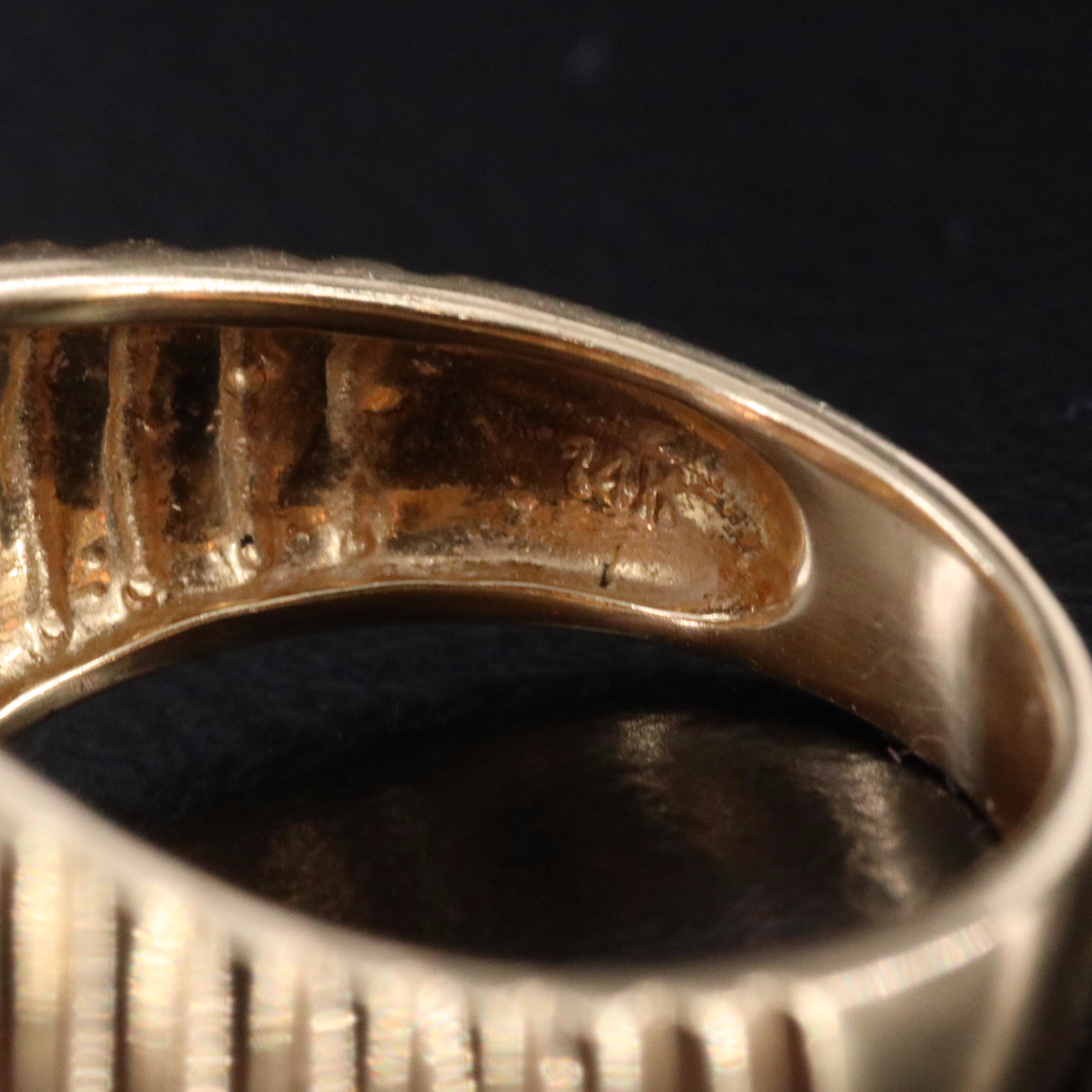 14K Sunstone and Diamond Ring