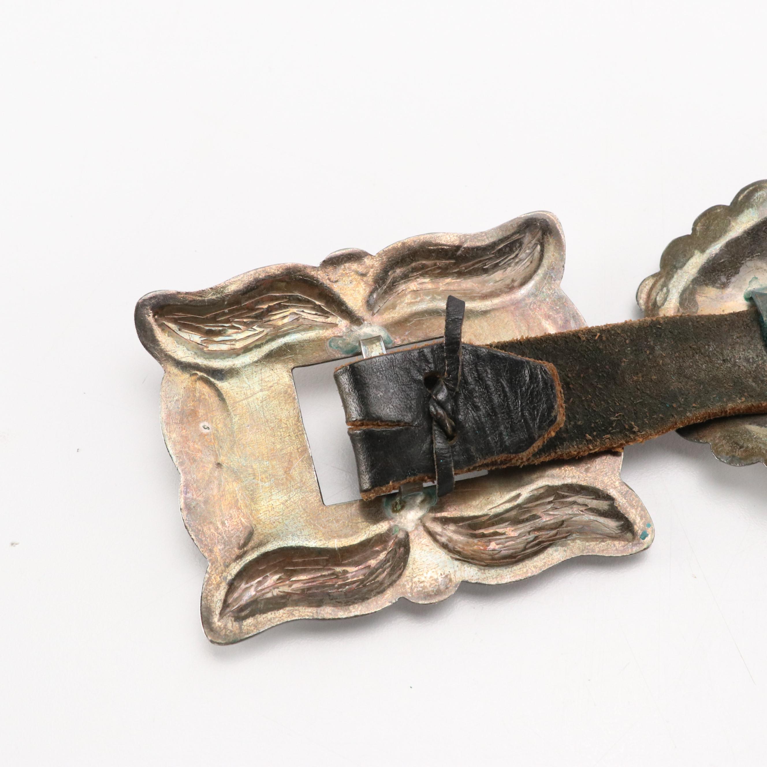 Southwestern Sterling Silver Turquoise Concho Belt