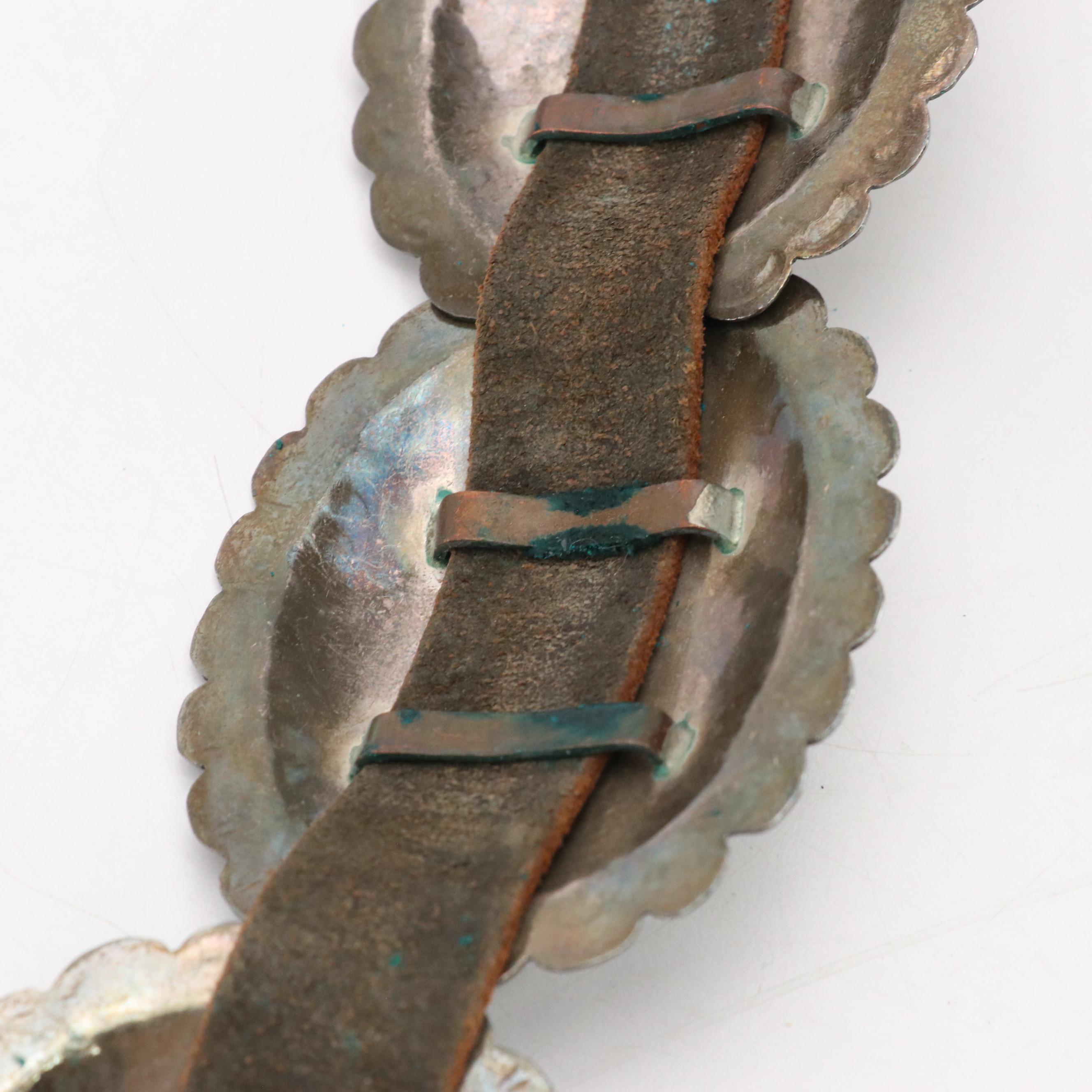 Southwestern Sterling Silver Turquoise Concho Belt