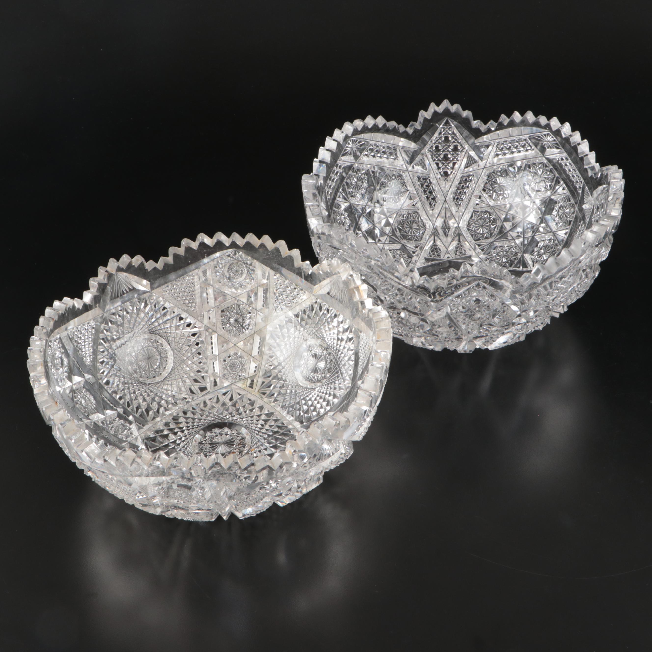 American Brilliant Cut Crystal Bowls