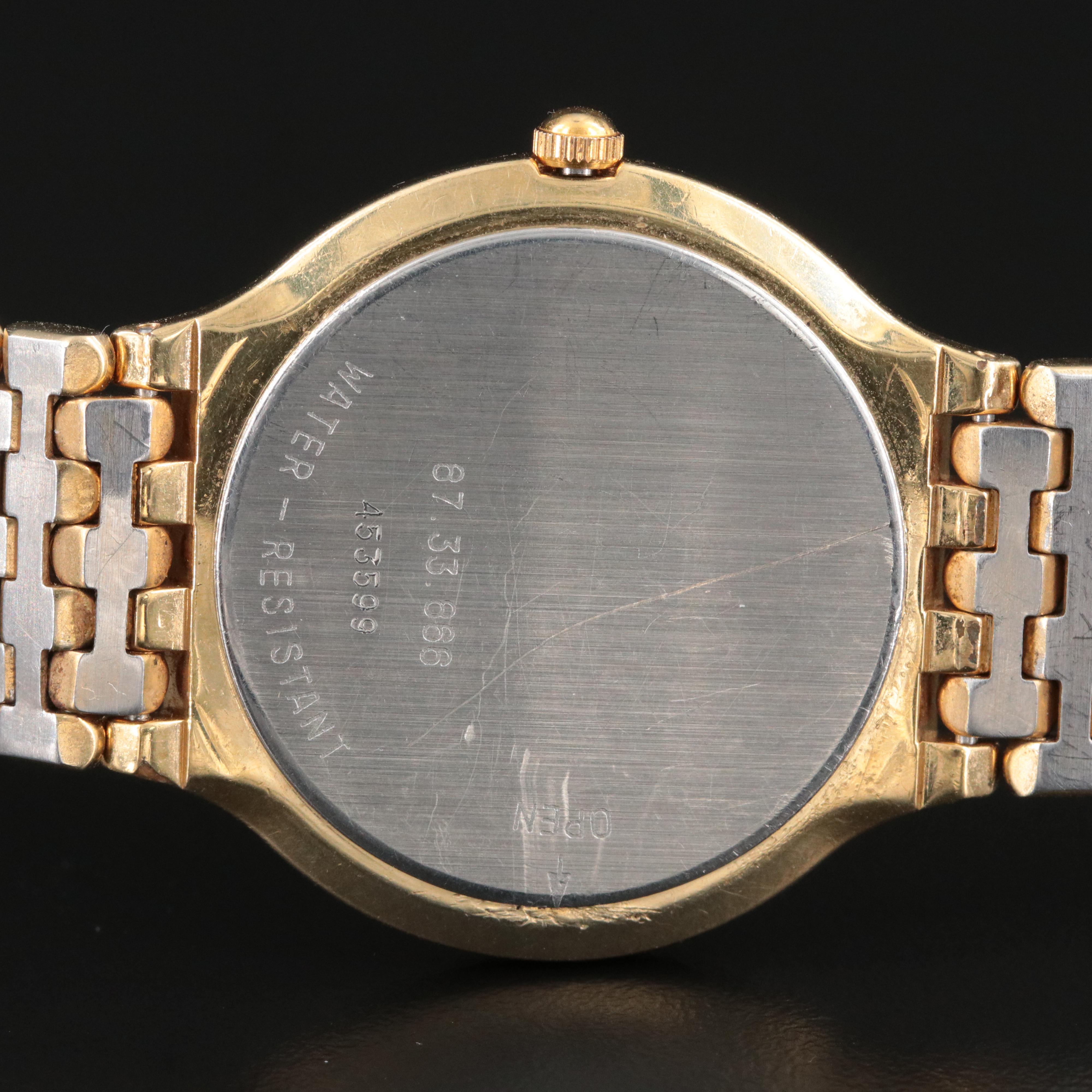 Movado Black Dial Museum Gold Tone Stainless Steel Watch