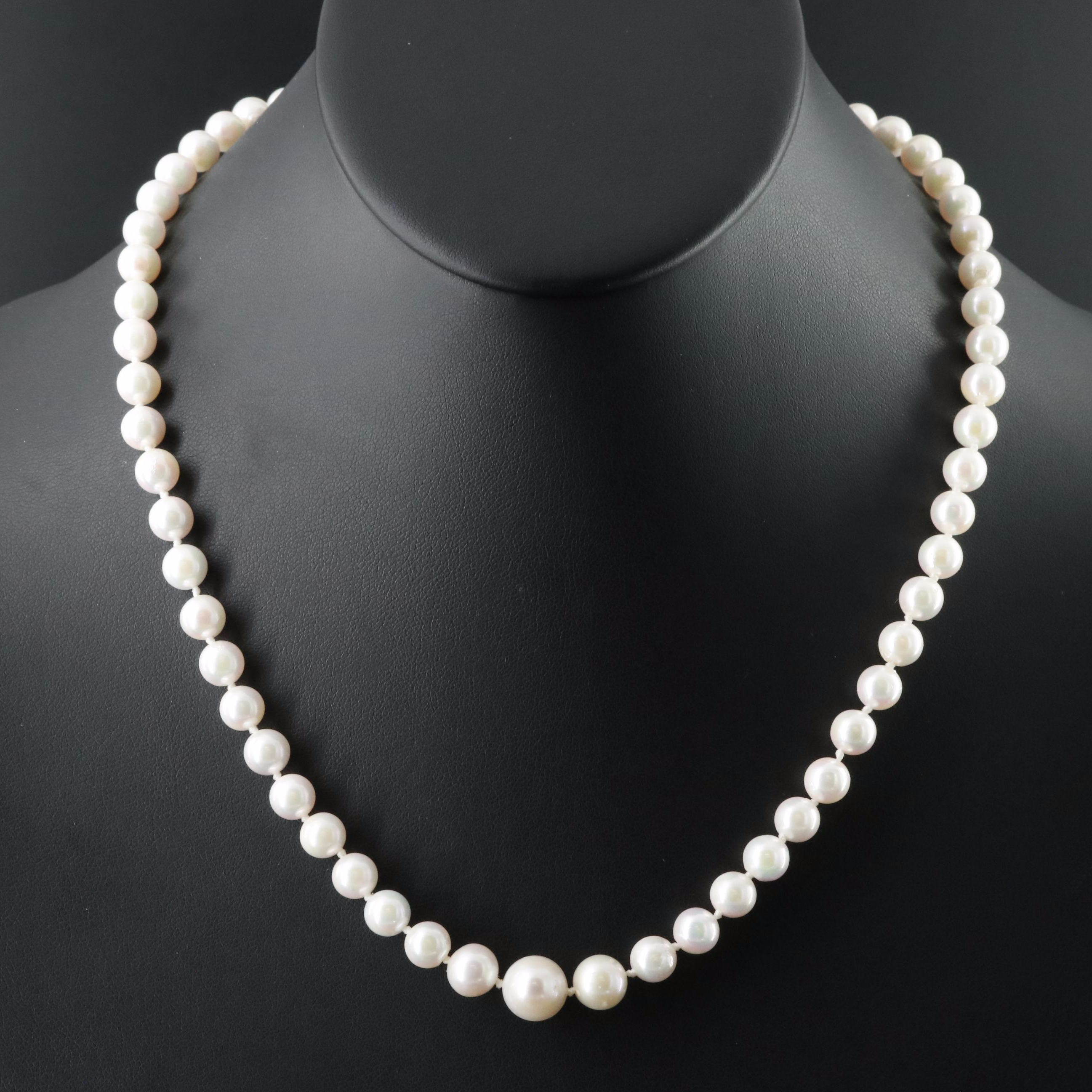 6.50 – 10.50mm Pearl Necklace with 14K Clasp