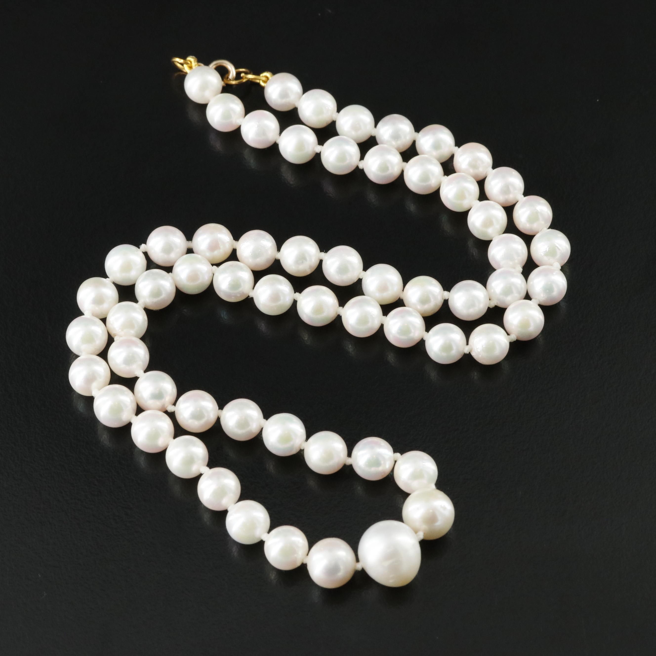 6.50 – 10.50mm Pearl Necklace with 14K Clasp
