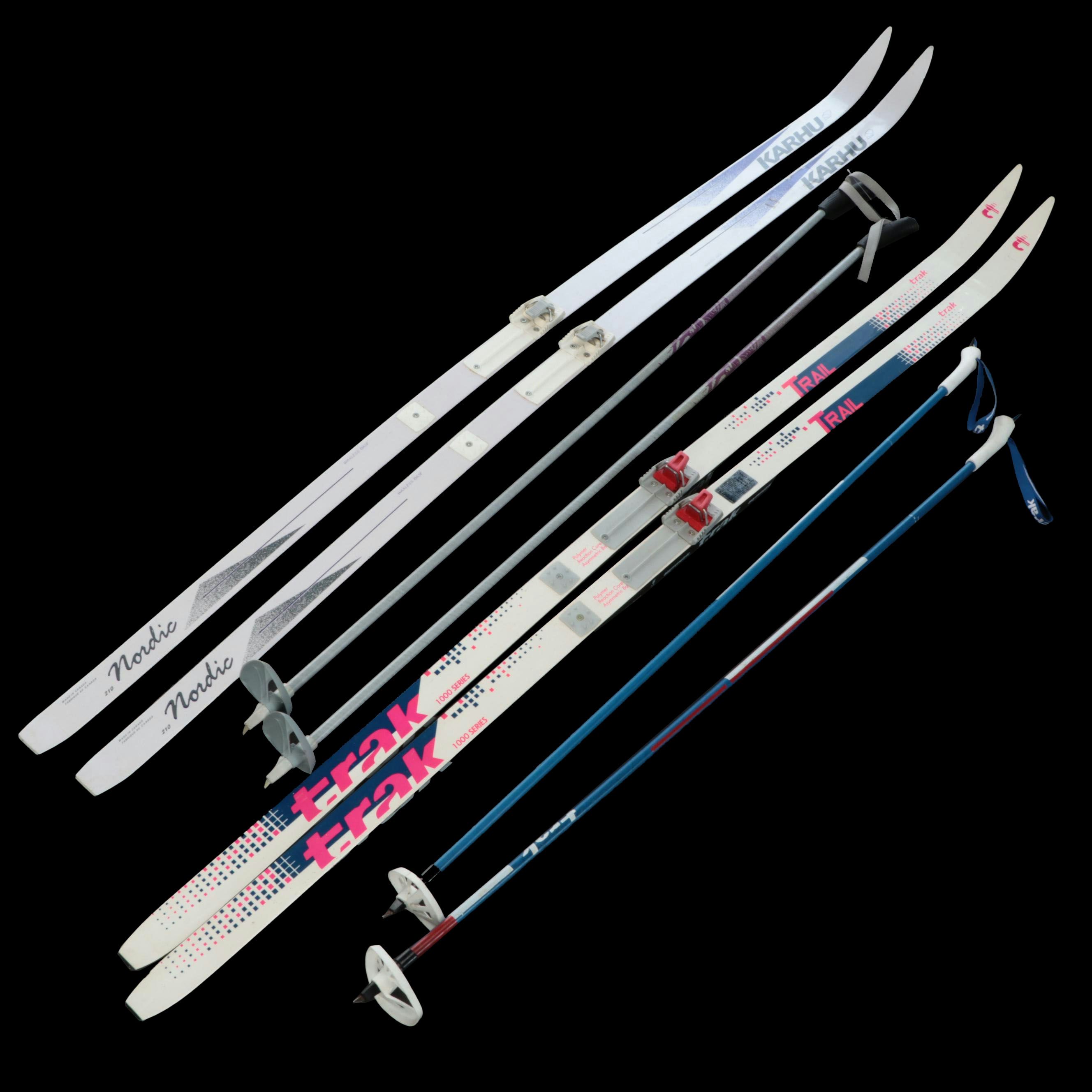 Track 100 Series and Karhu Nordic Cross-Country Skis with Ski Poles