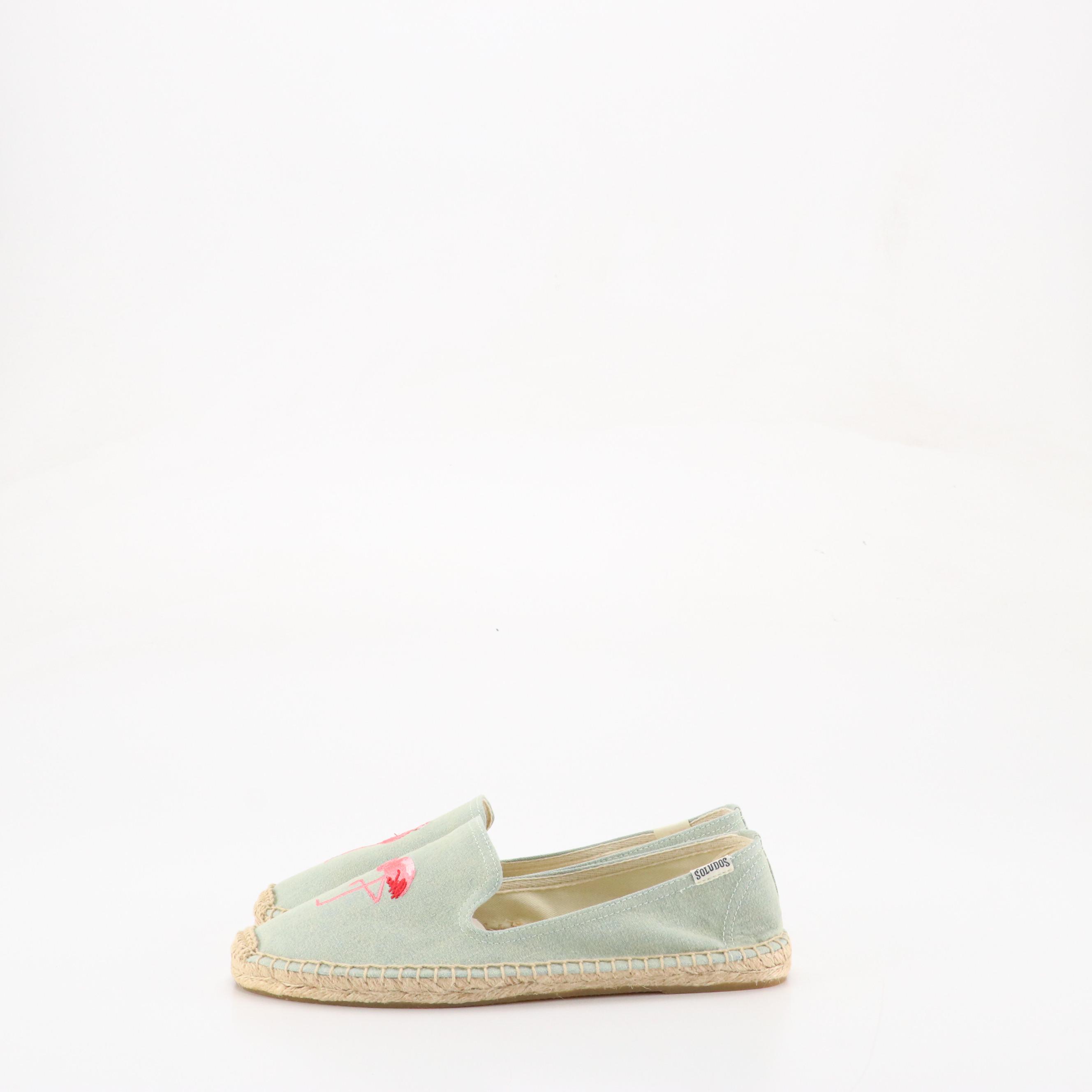 Soludos Blue and Pink Flamingo Espadrilles & Matt Bernson Sunshine Slide Sandals