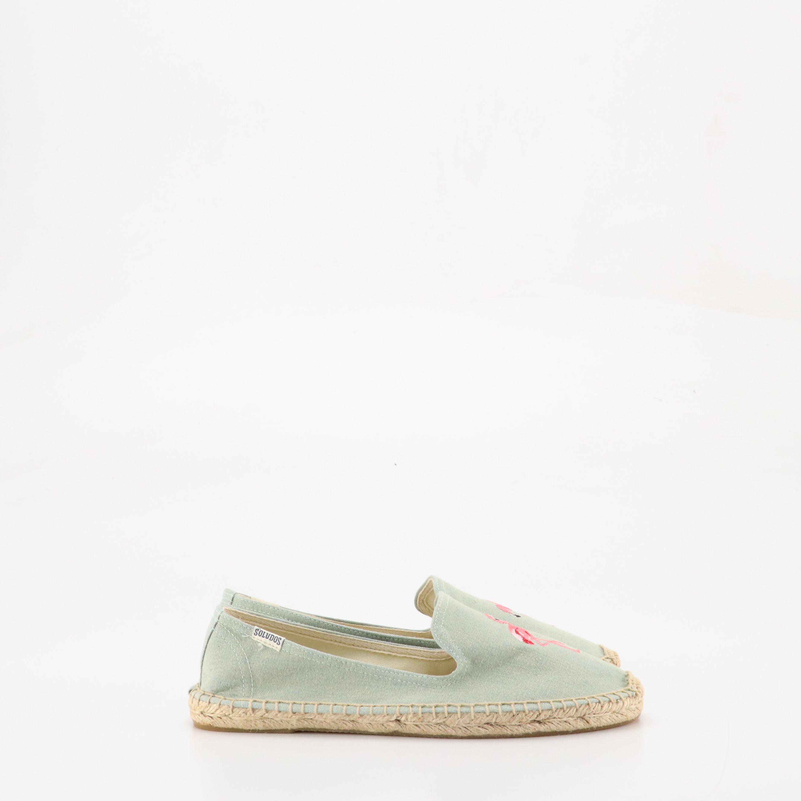 Soludos Blue and Pink Flamingo Espadrilles & Matt Bernson Sunshine Slide Sandals