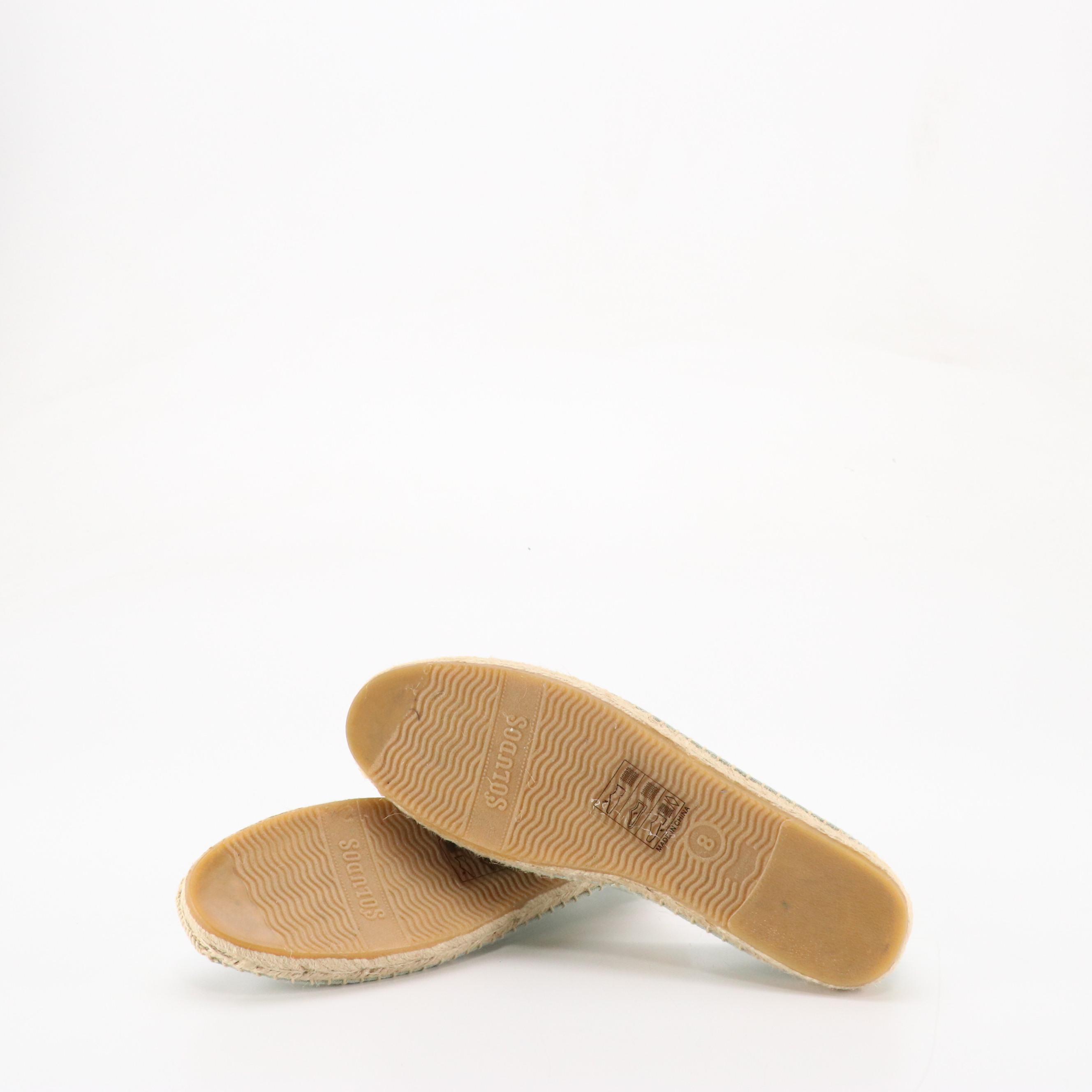 Soludos Blue and Pink Flamingo Espadrilles & Matt Bernson Sunshine Slide Sandals