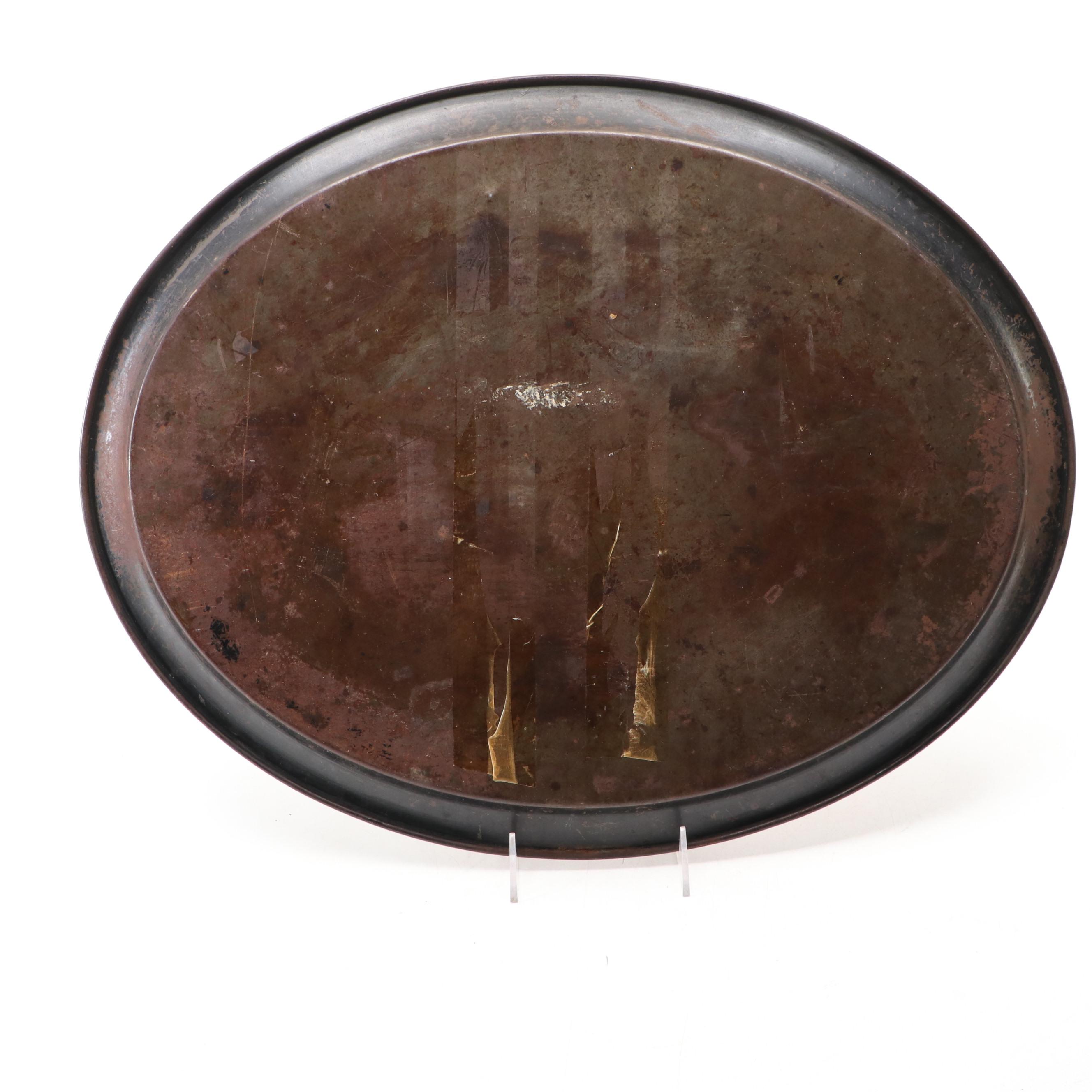 Victorian Oval Toleware Tray, 19th Century