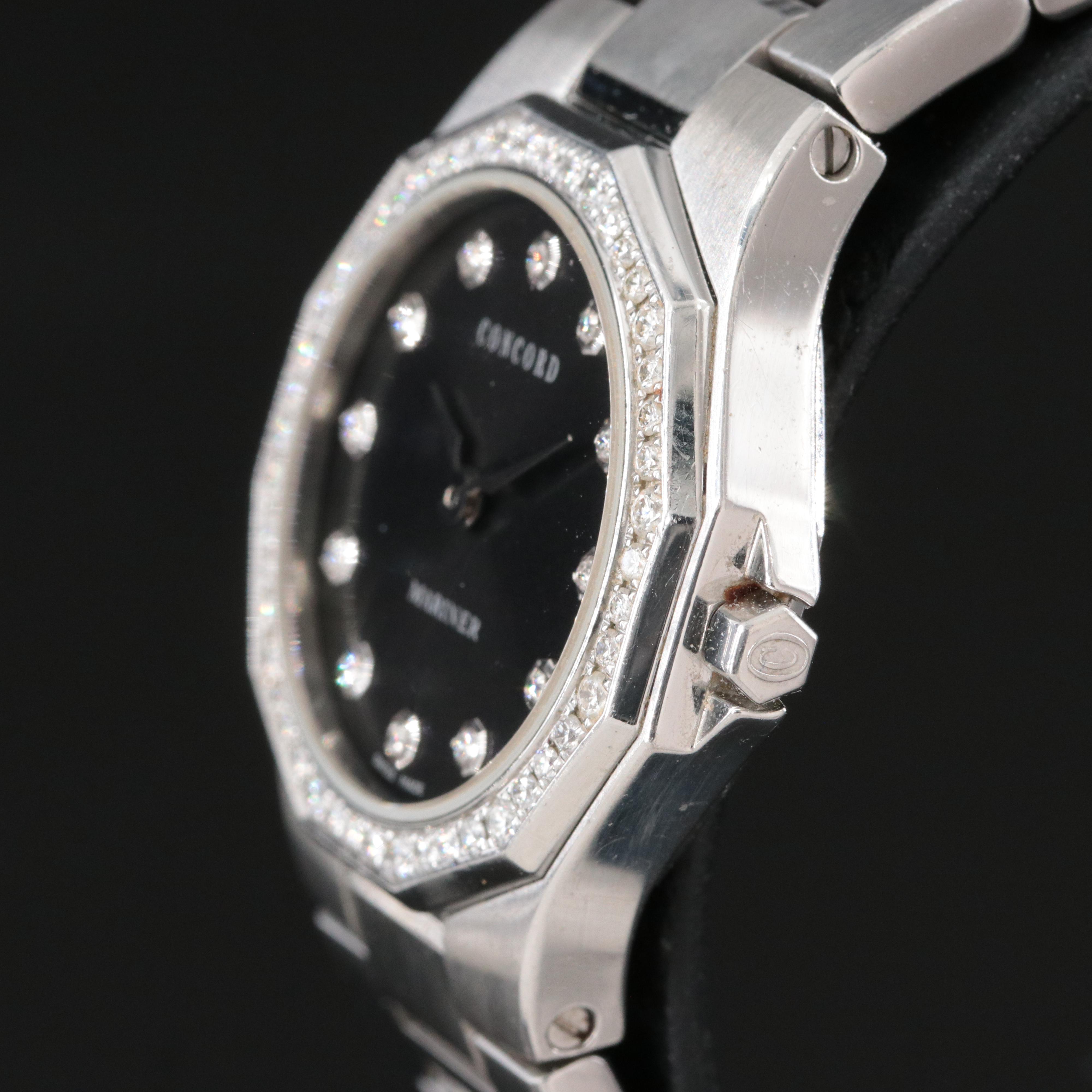 Concord Mariner Diamond Dial and Bezel Stainless Steel Swiss Watch