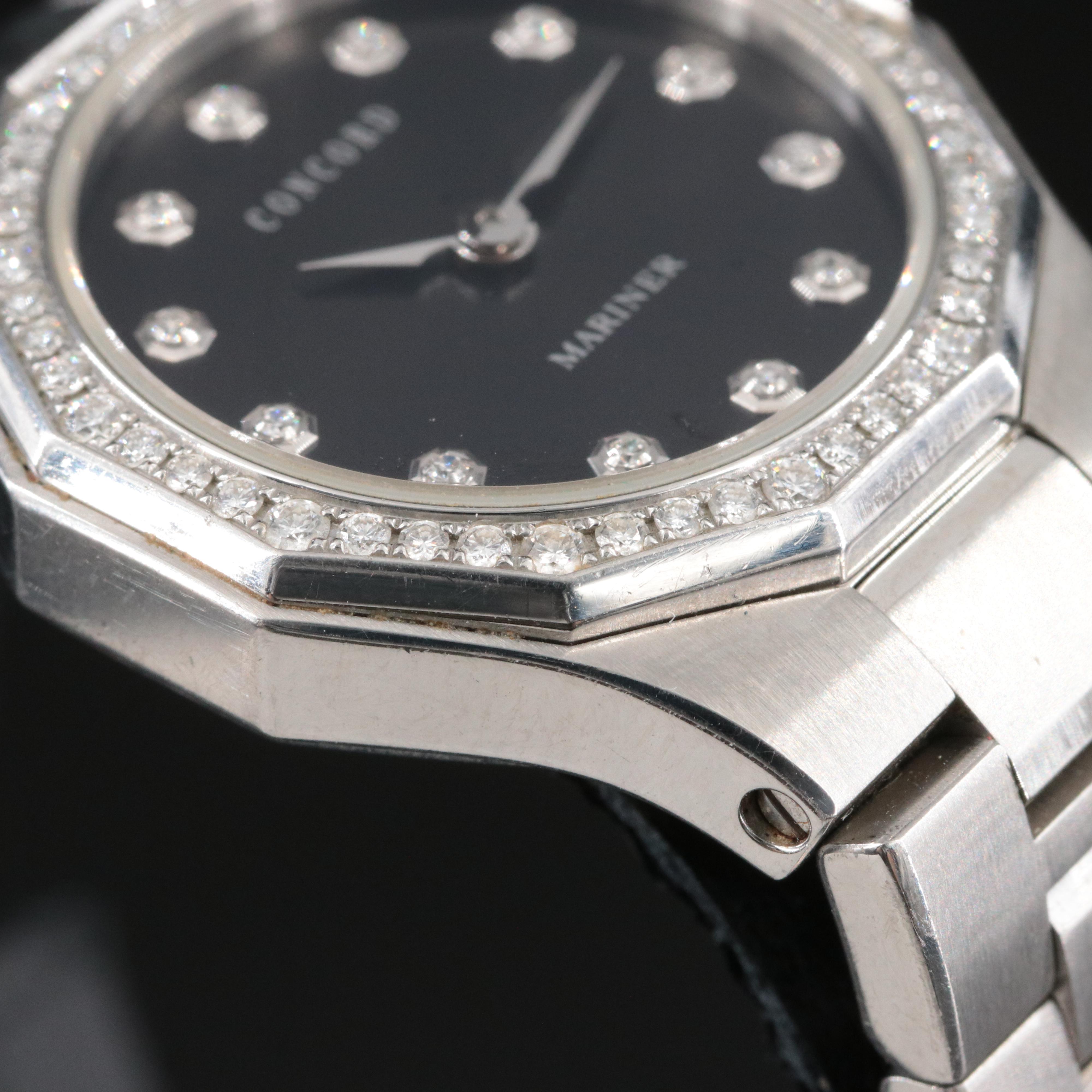 Concord Mariner Diamond Dial and Bezel Stainless Steel Swiss Watch