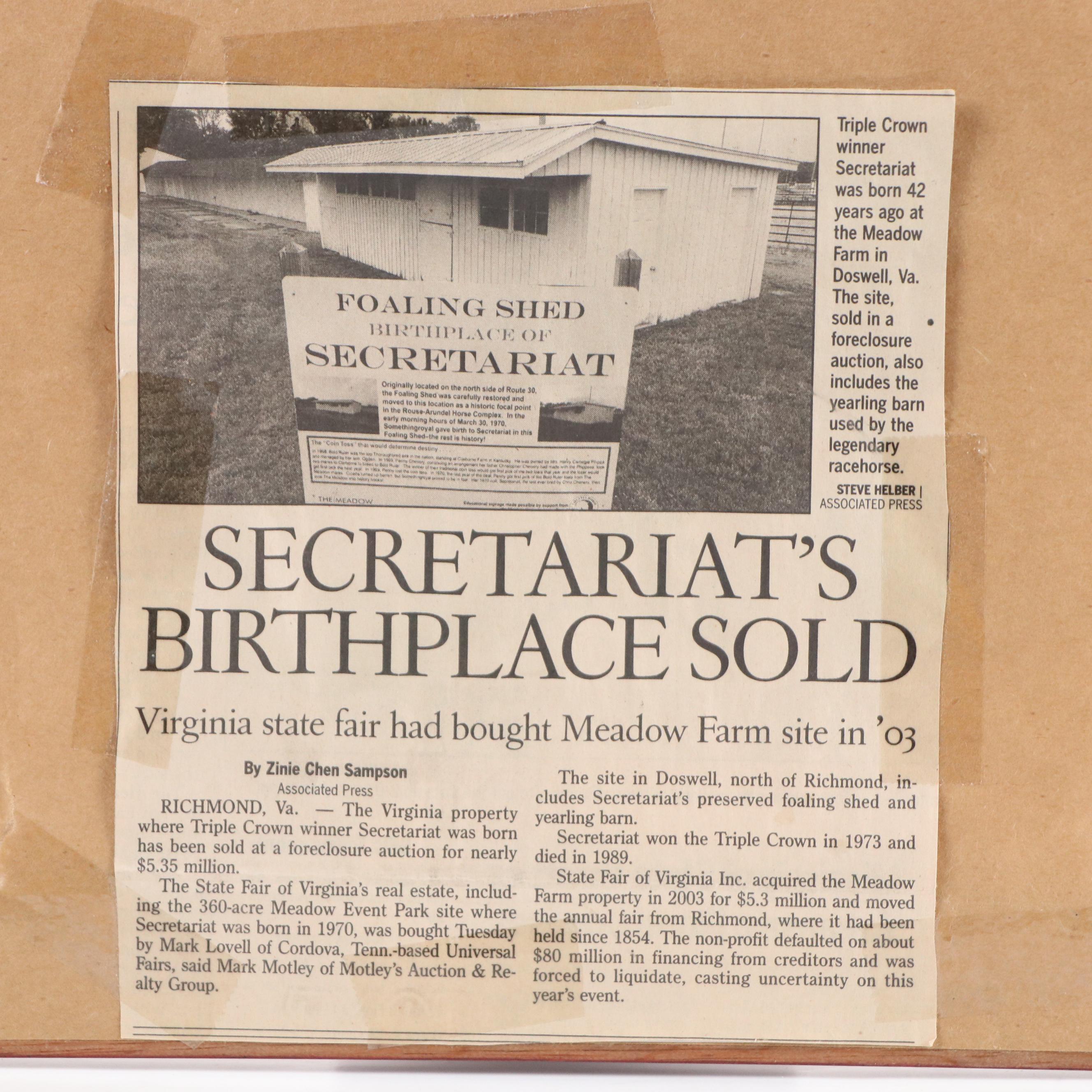 Jamie Corum Offset Lithograph "Secretariat"