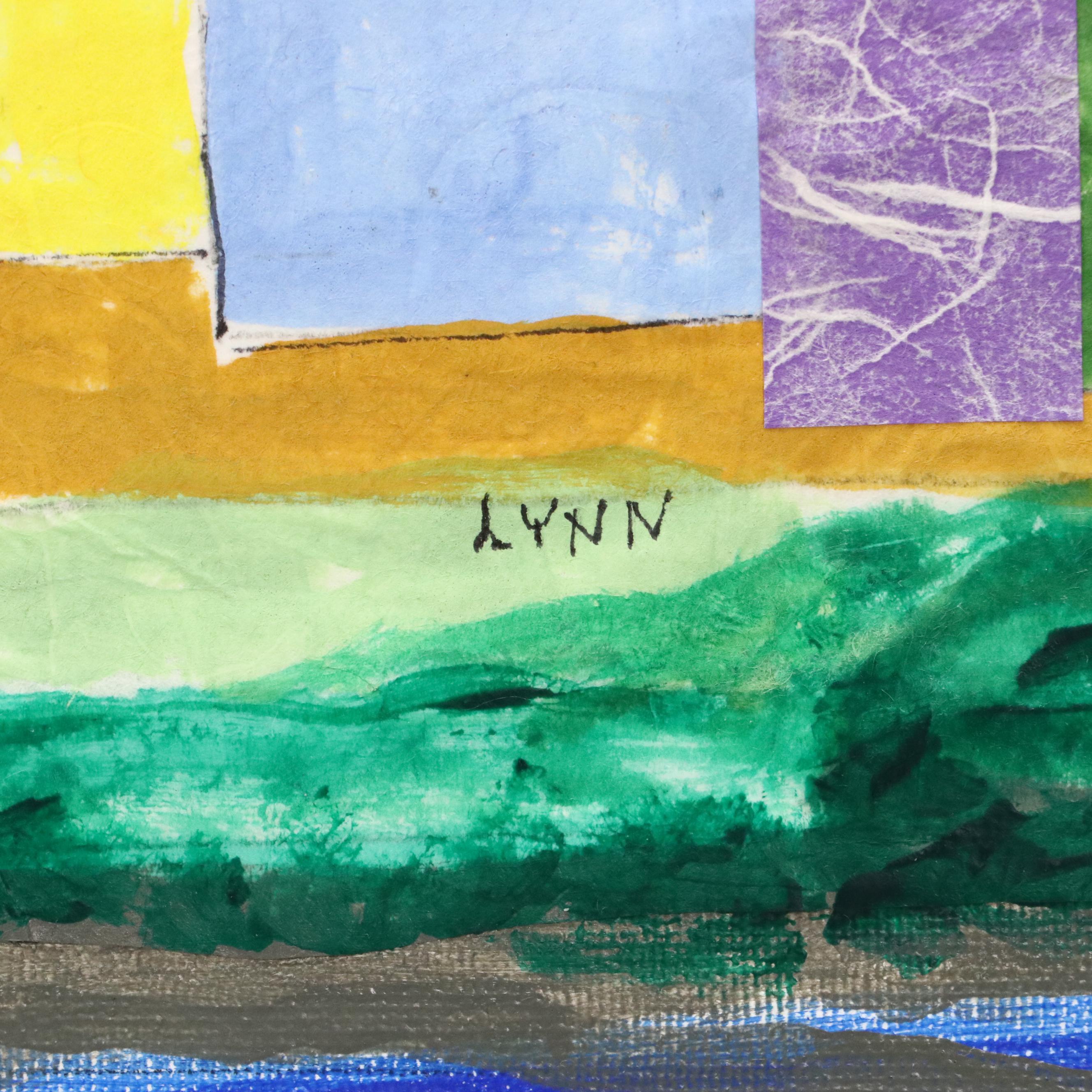 Lynn Elzey Mixed Media Painting "Cincinnati Waterfront"