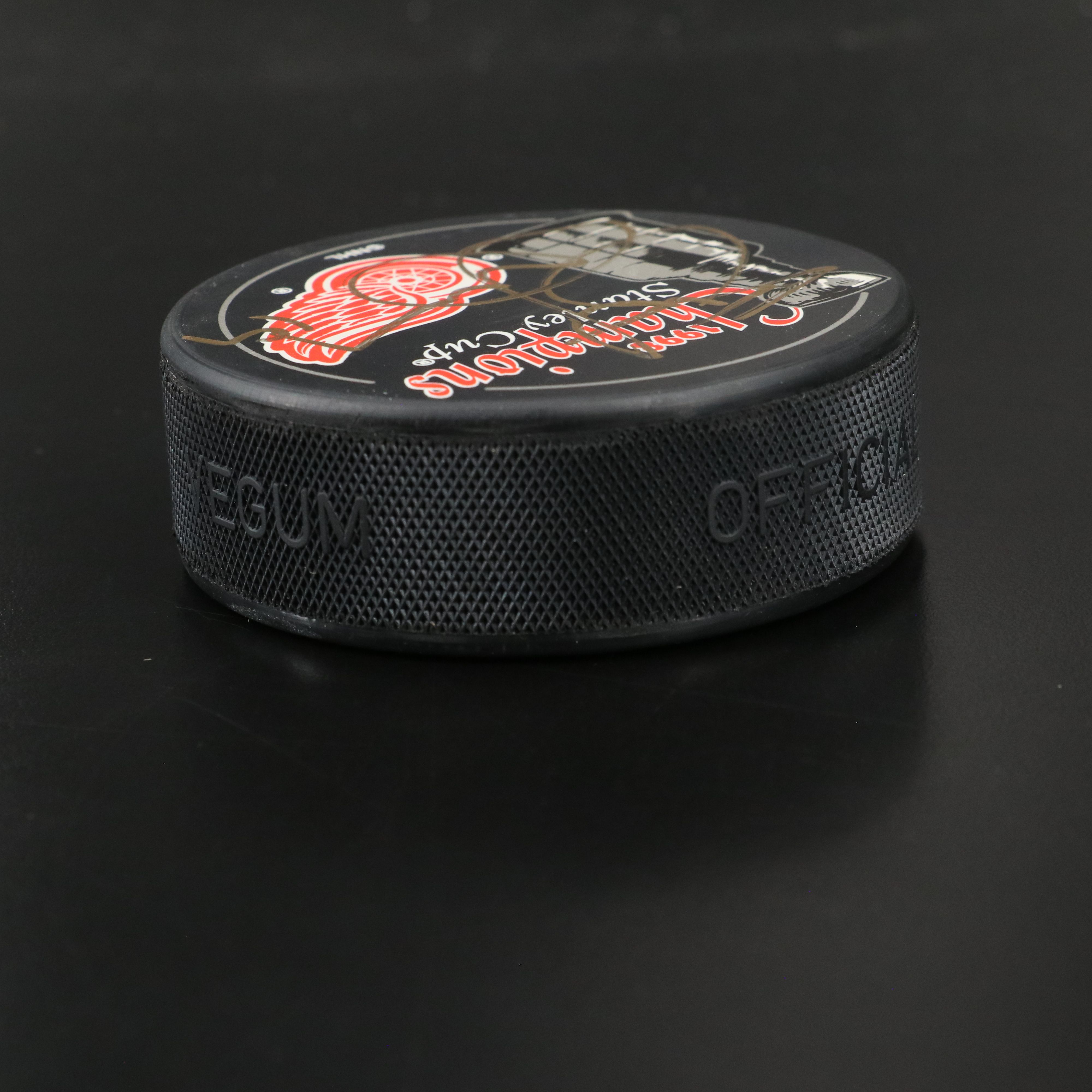 Steve Yzerman Signed Commemorative Hockey Puck, Stanley Cup, 1998