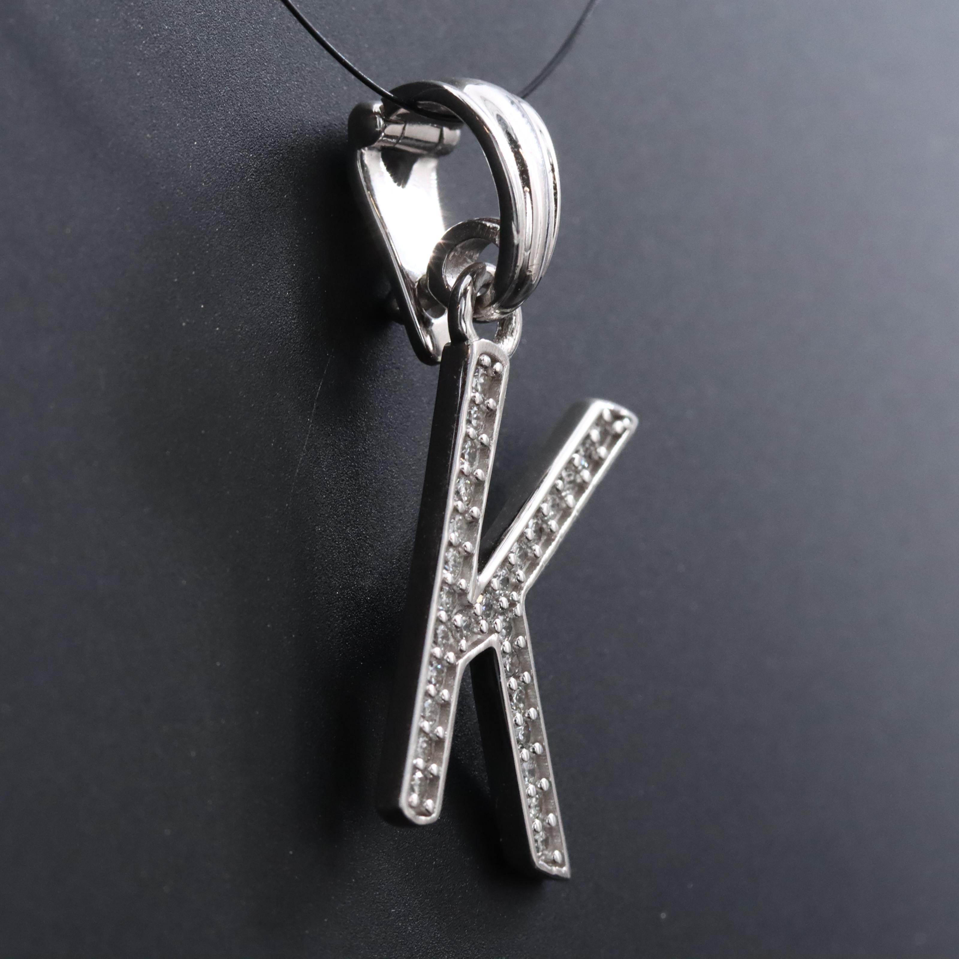 14K 0.20 CTW Diamond Initial Enhancer Pendant