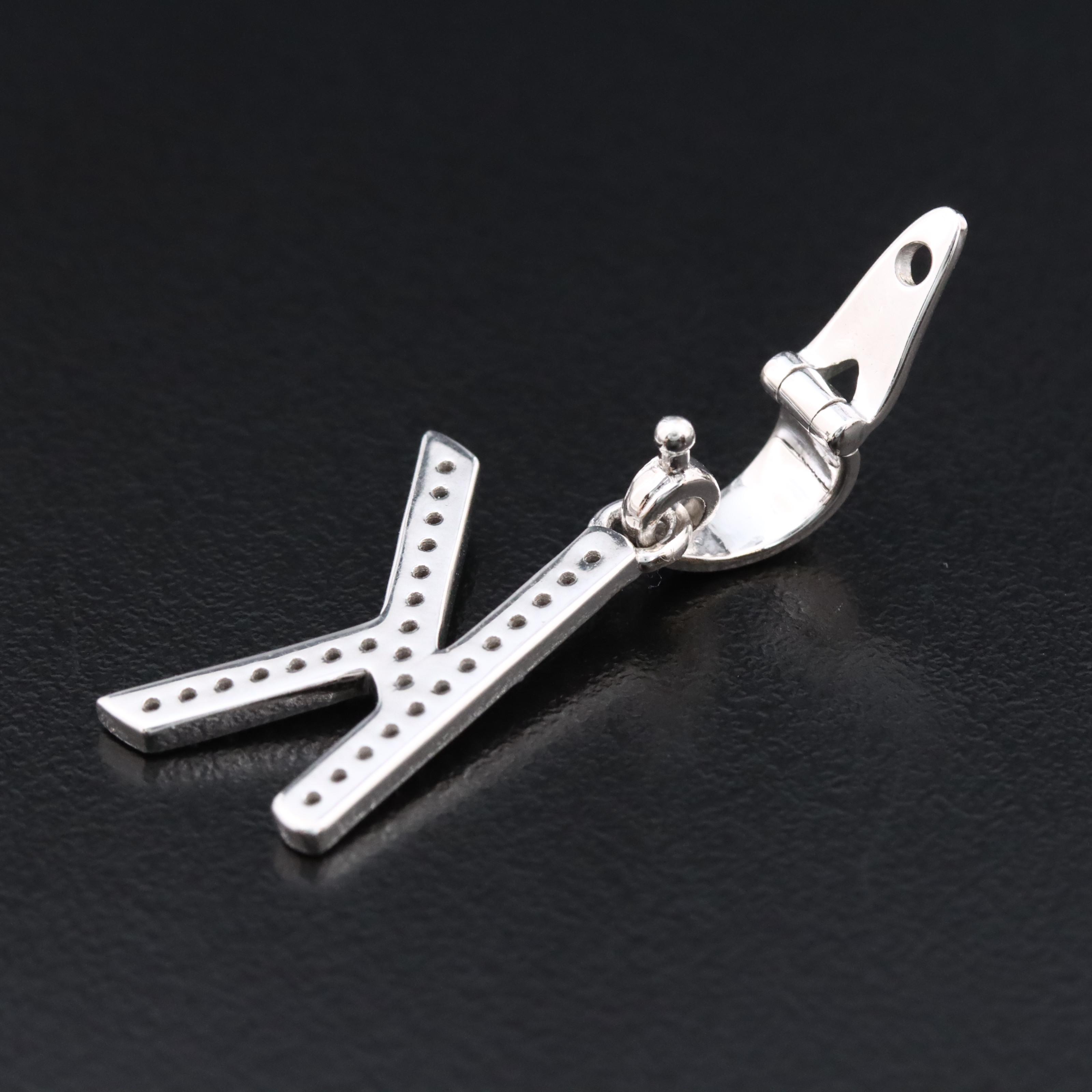 14K 0.20 CTW Diamond Initial Enhancer Pendant