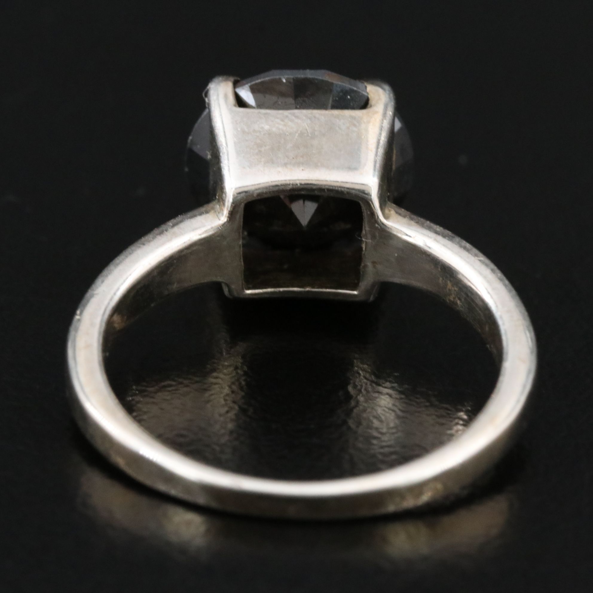 Sterling Black Moissanite Solitaire Ring