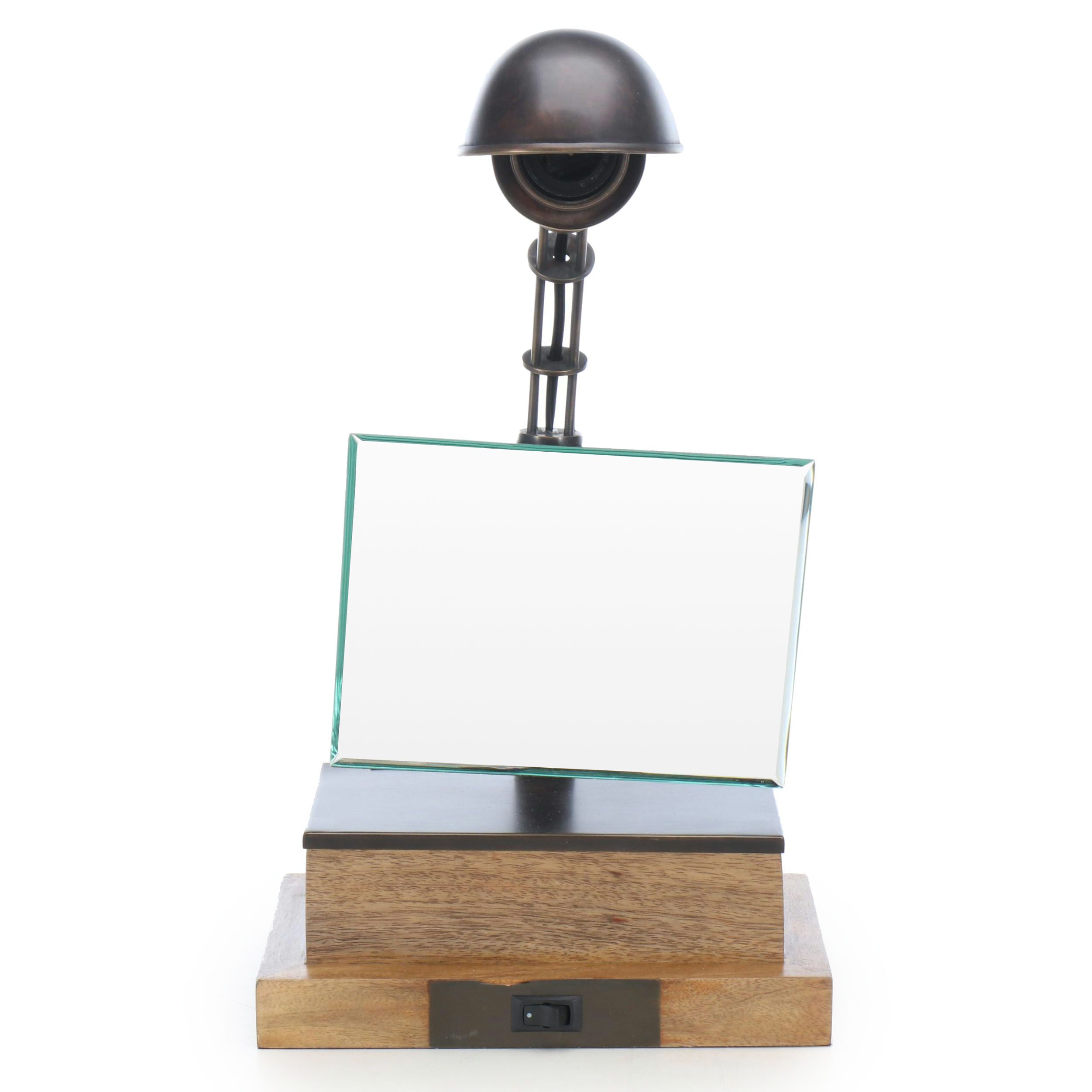 Bobo Bronzed Metal Task Lamp with Adjustable Mirror