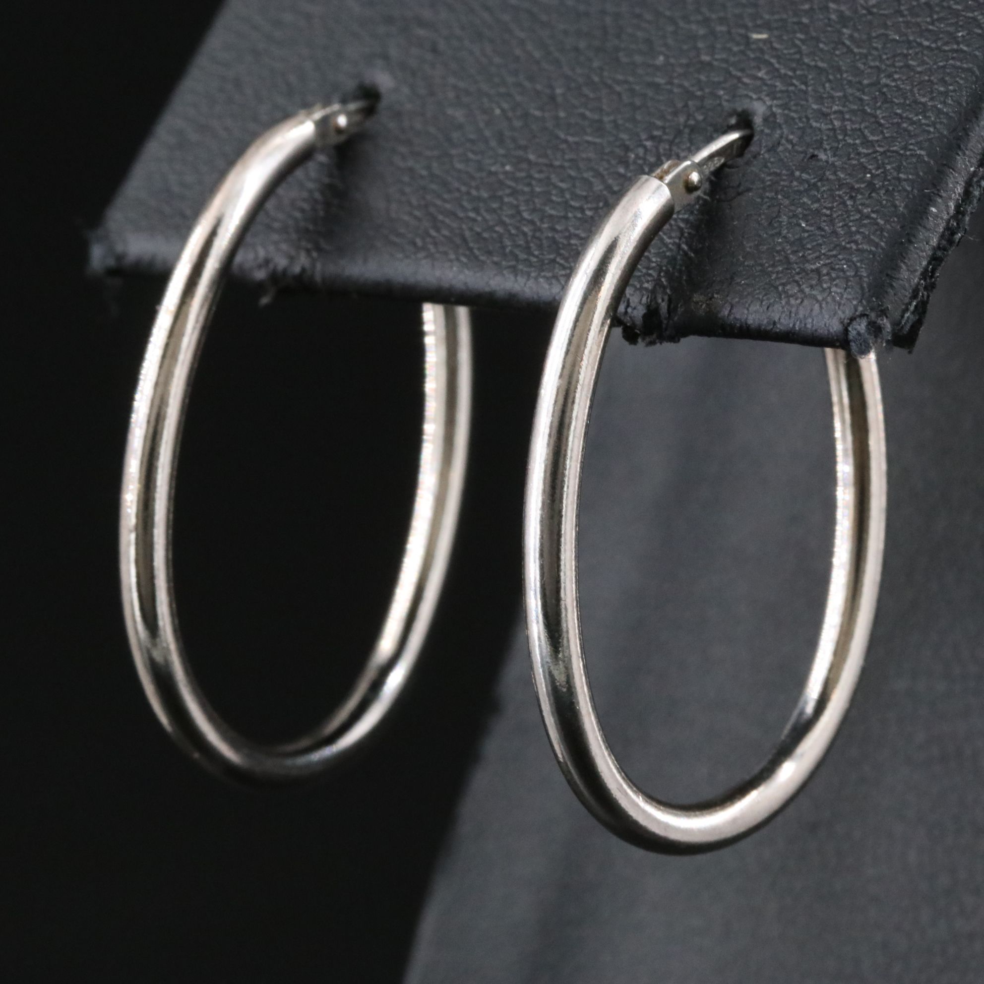 Sterling Oval Hoop Earrings