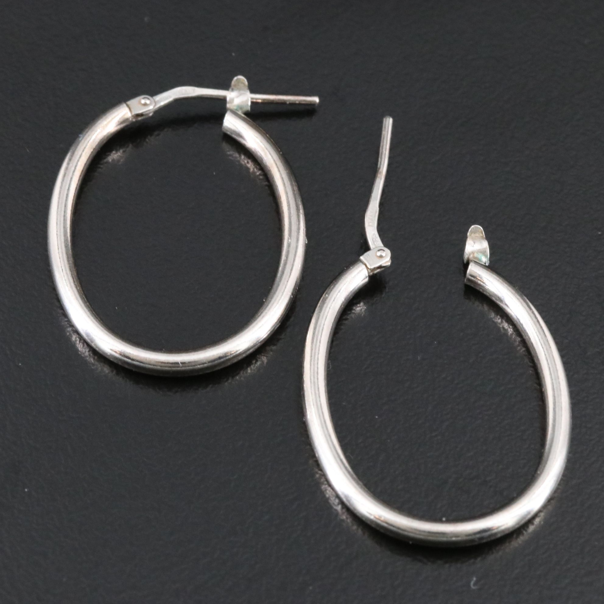 Sterling Oval Hoop Earrings