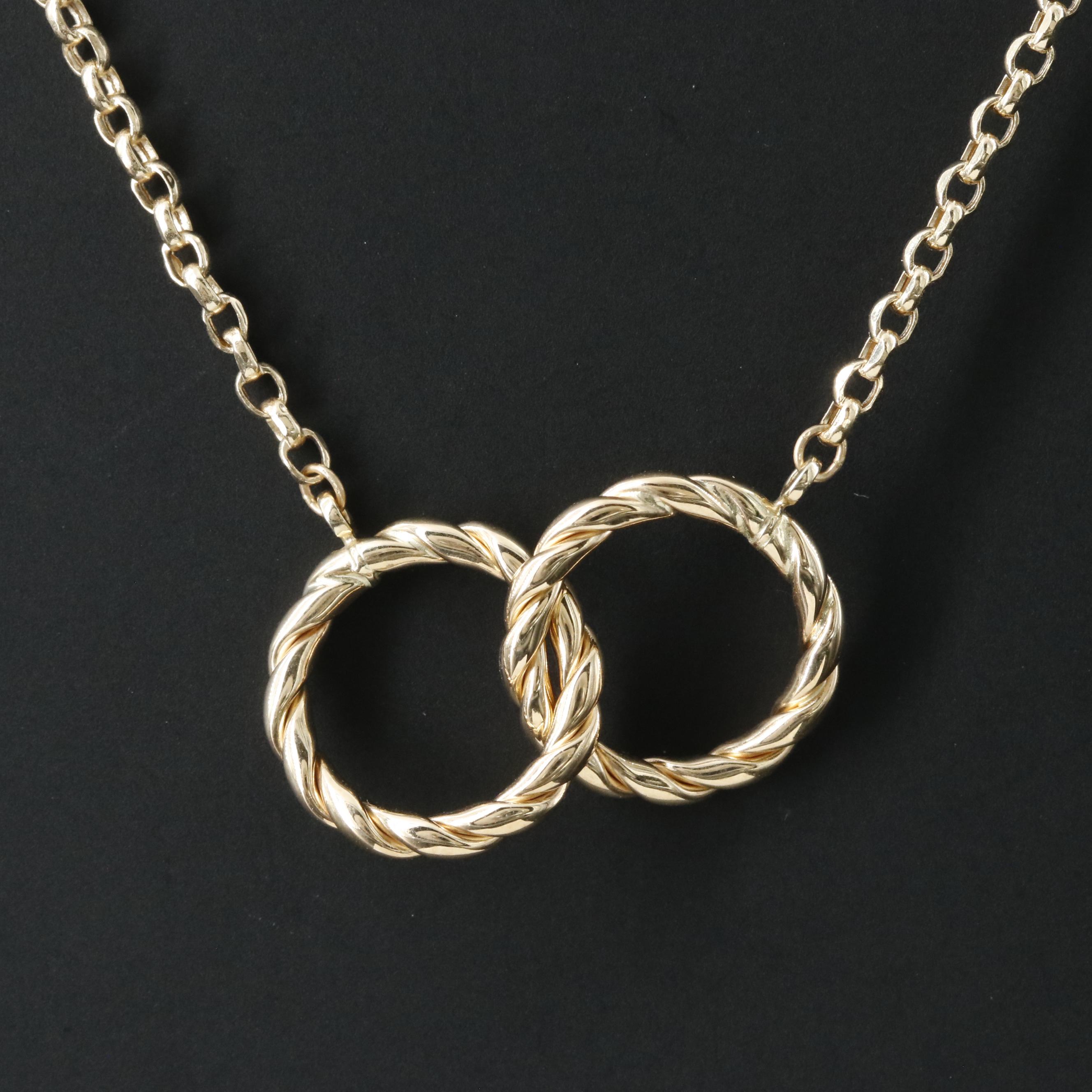 14K Interlocking Circle Necklace