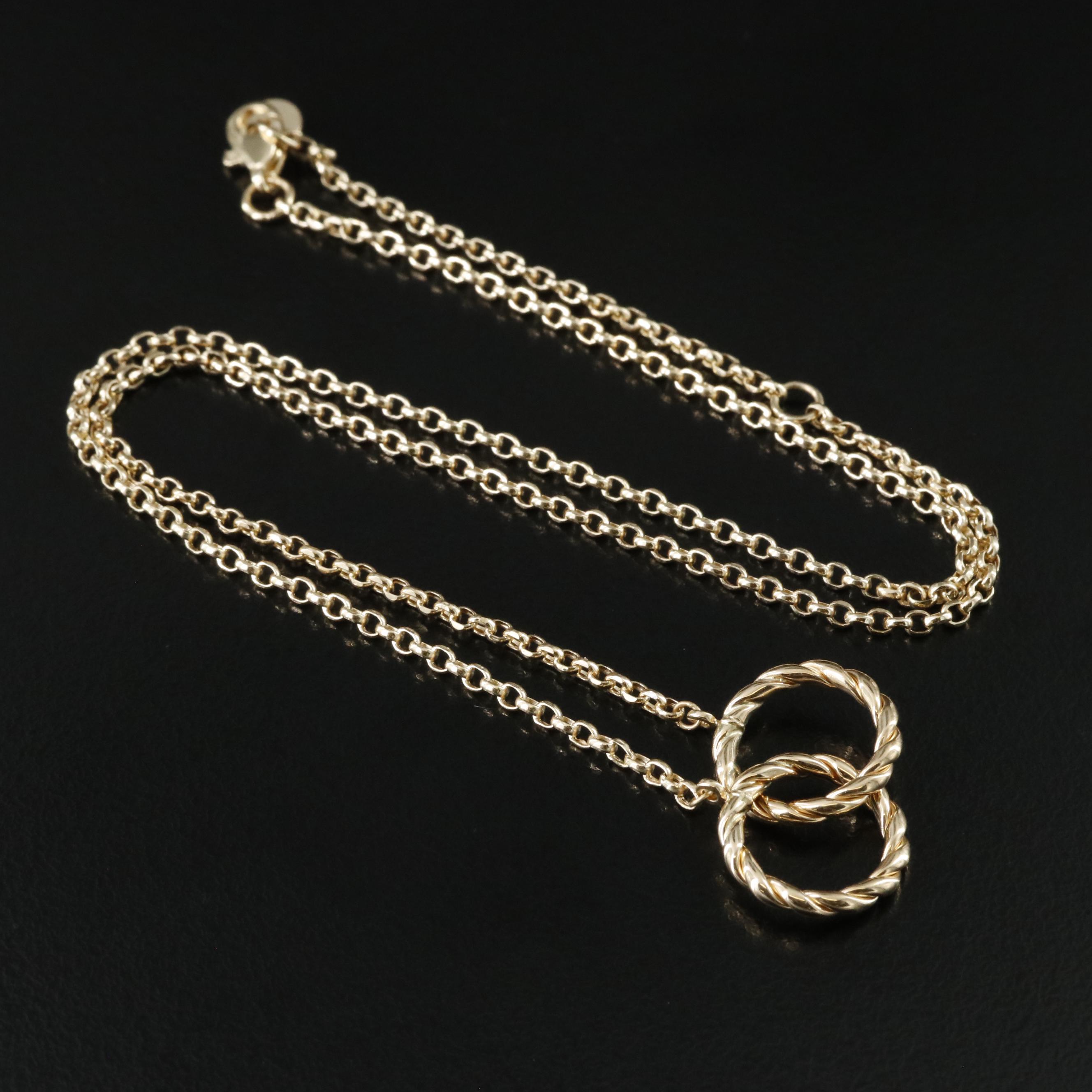 14K Interlocking Circle Necklace